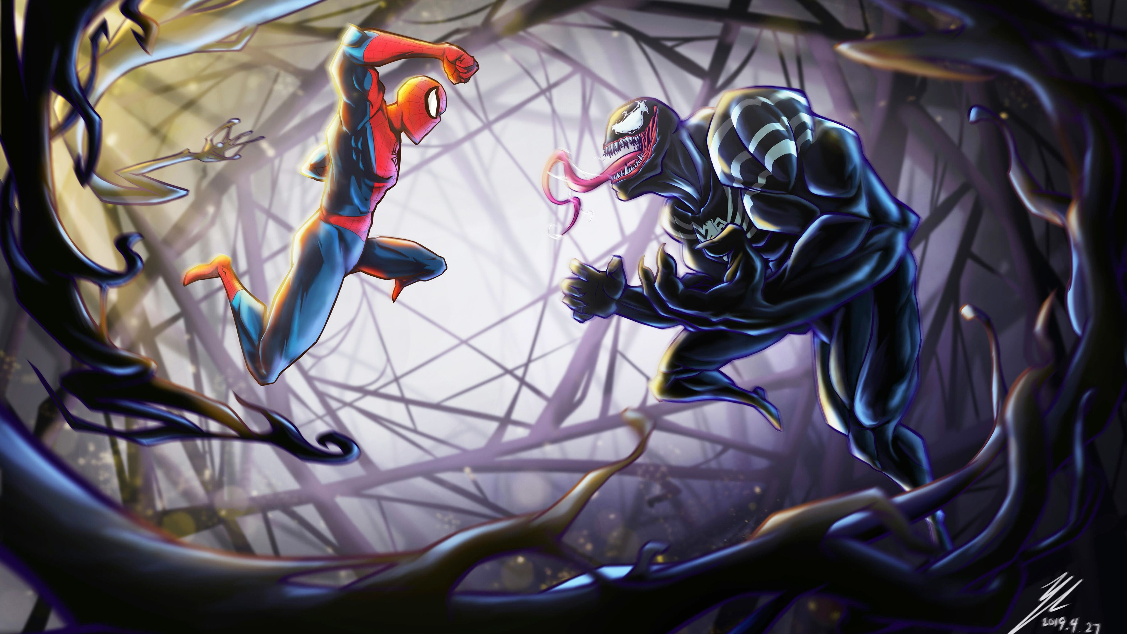 3840x2160 Spiderman Vs Venom 4k Venom wallpapers, supervillain wallpapers, superheroes wallpapers, spiderman wallpapers, hd-wallp&acirc;&#128;&brvbar; | Spiderman, Superhero wallpaper, Wallpaper