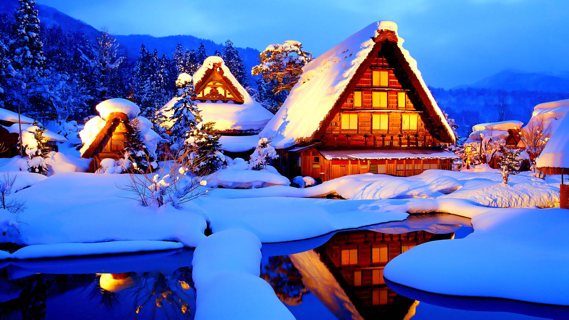 1920x1080 Christmas Cabin Wallpapers Top Free Christmas Cabin Backgrounds