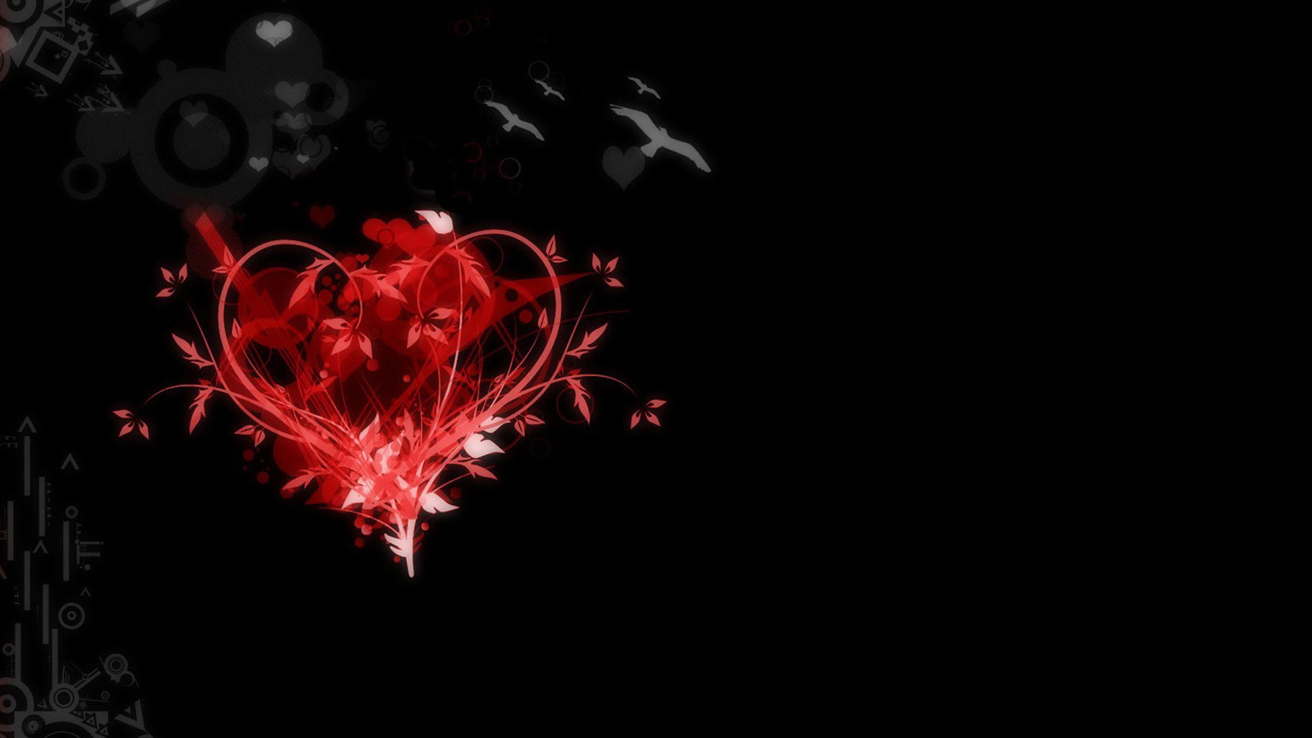 2560x1440 Black And Red Heart Wallpapers