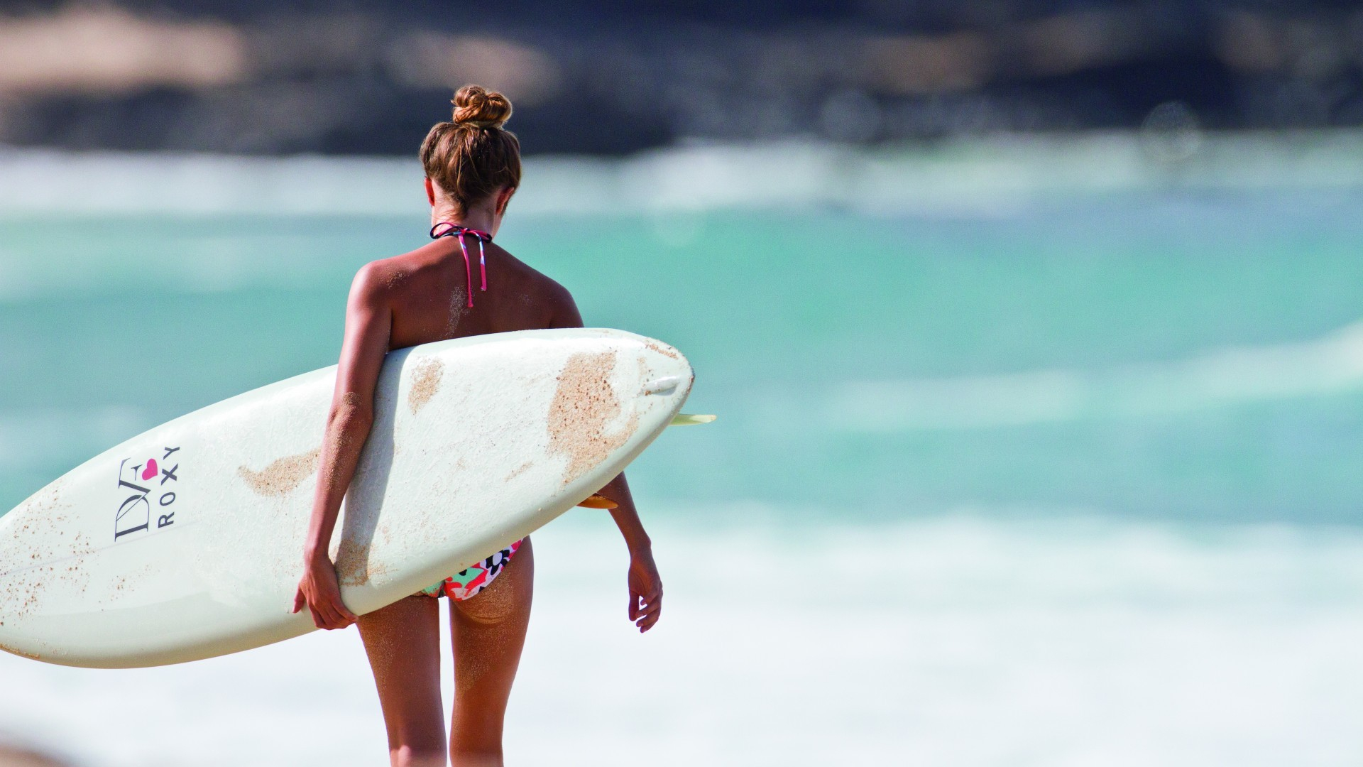 1920x1080 Wallpaper : women, model, sea, beach, surfboards, bikini, paddle, wave, surfboard, px, sports equipment, extreme sport, surfing equipment and supplies, boardsport, water sport, surface water sports, Hair Bun wallup