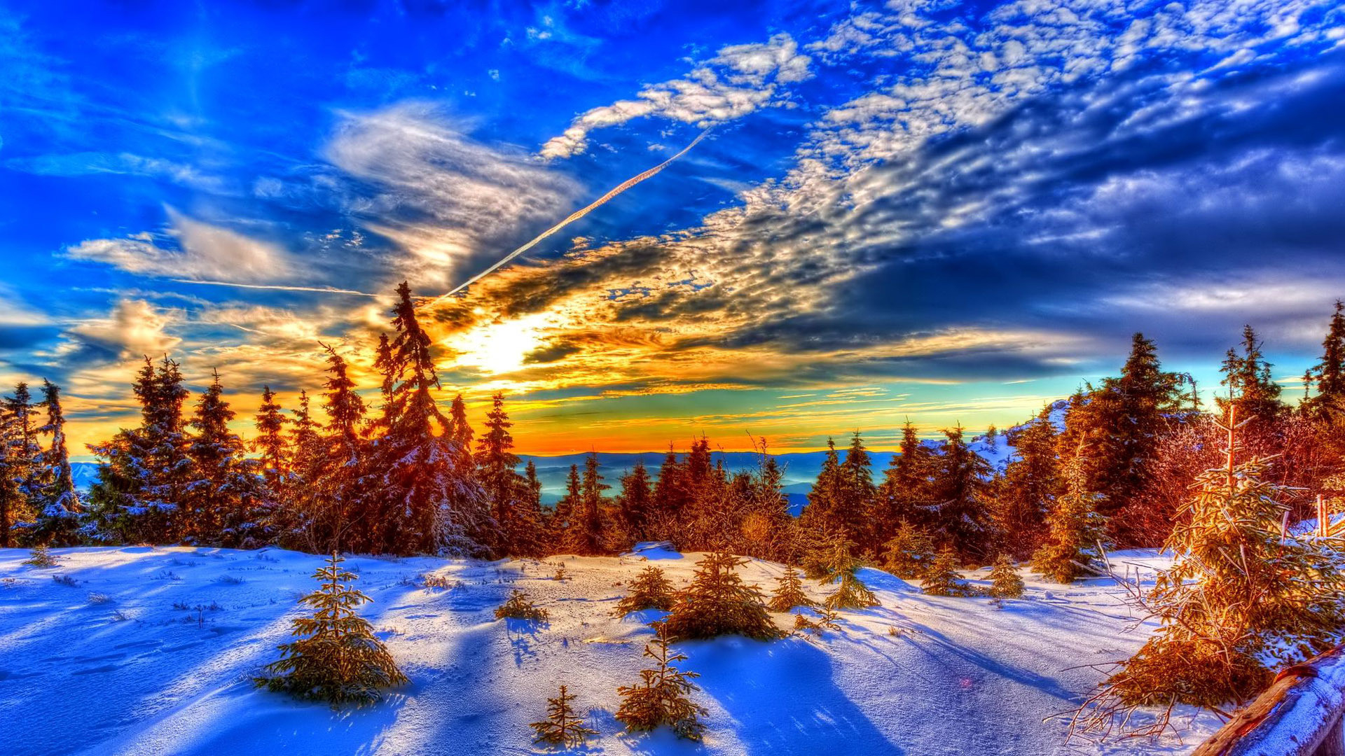 1920x1080 Winter Sunset Wallpaper (74+ pictures