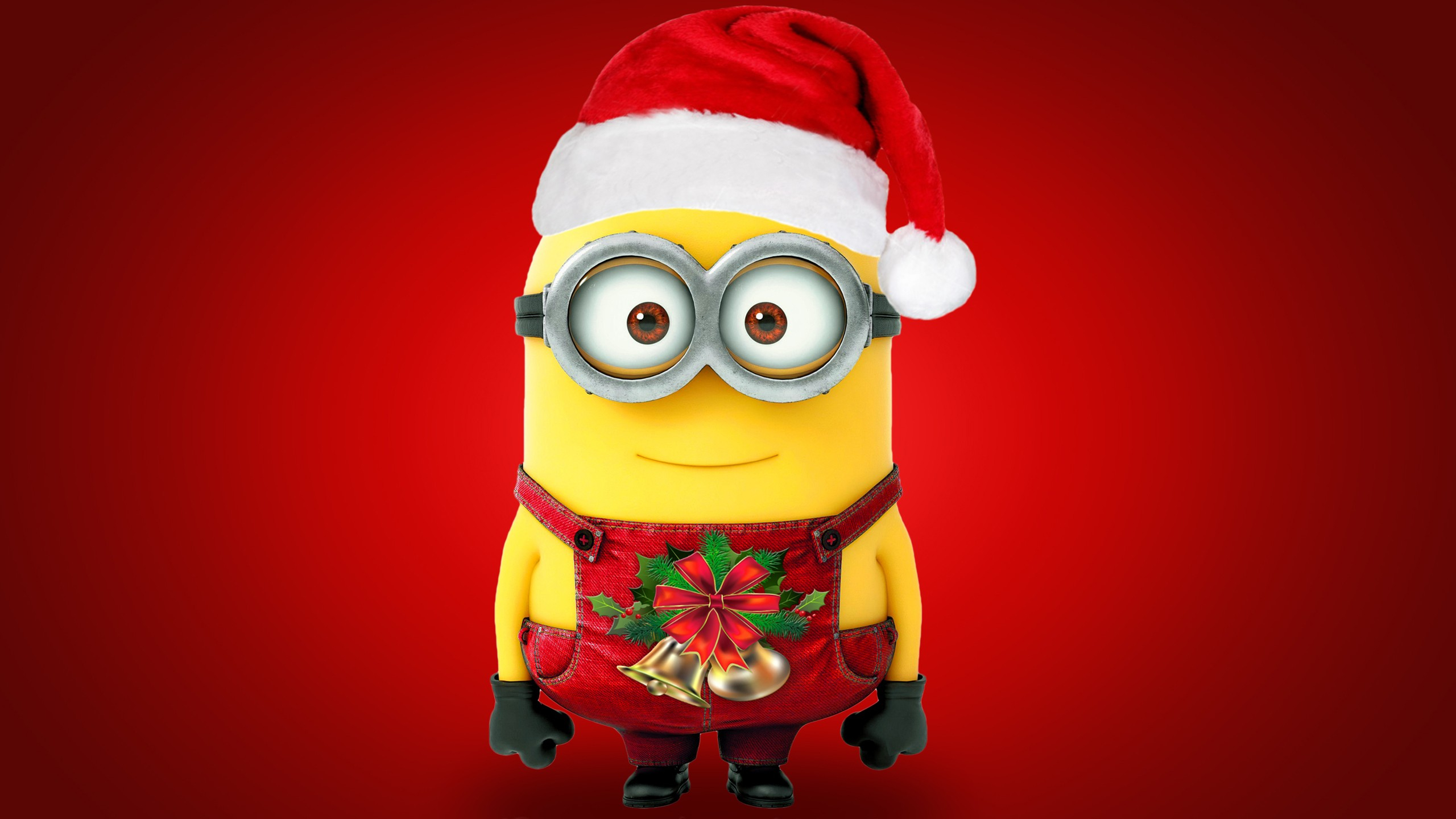 2560x1440 Wallpaper : illustration, red background, cartoon, Christmas, Toy, Santa Claus, minions, Despicable Me Miragrok 180379 HD Wallpapers