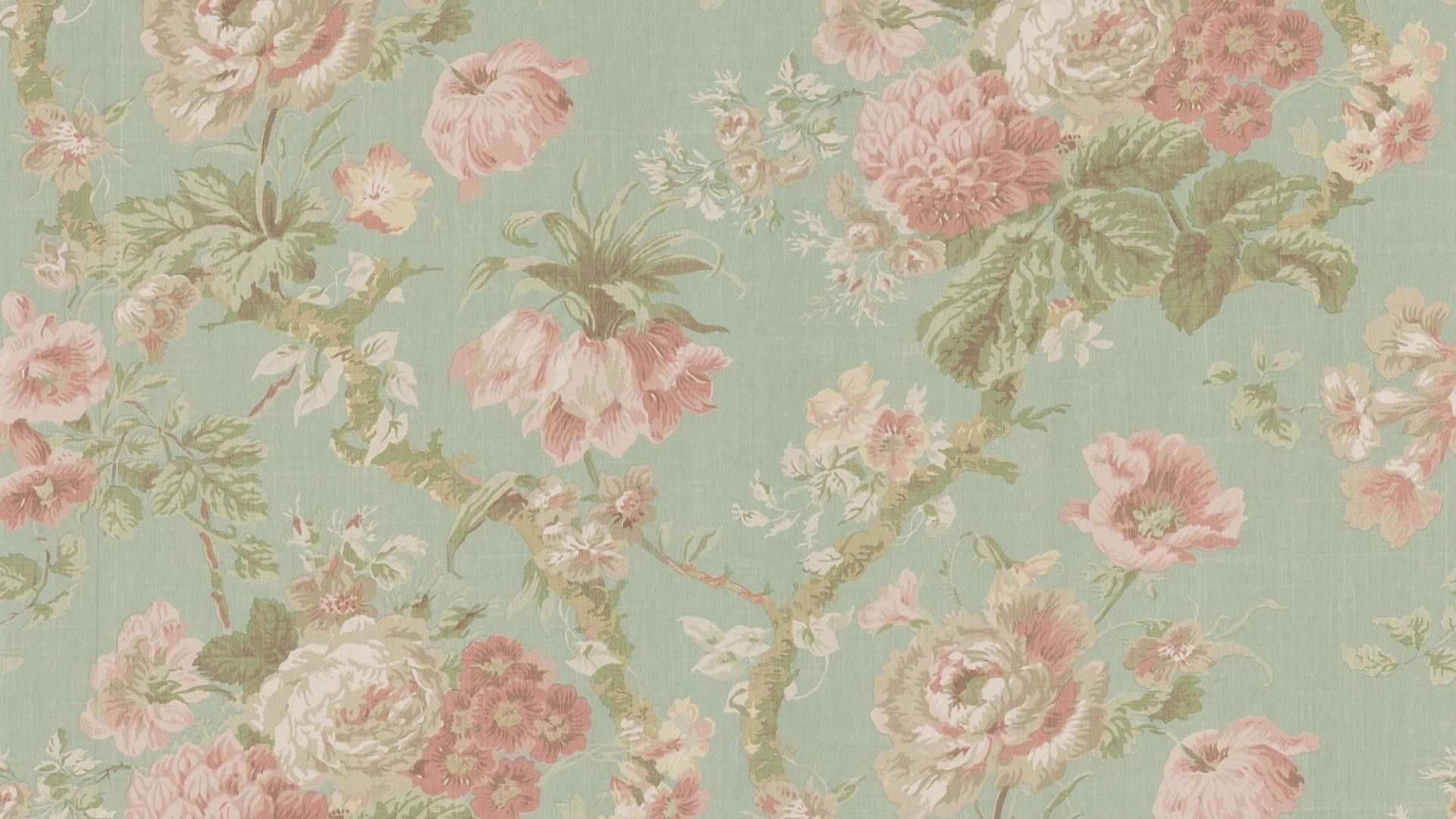 1920x1080 Wallpapers For \u003e Retro Floral Desktop Wallpaper | Vintage flower backgrounds, Vintage flowers wallpaper, Vintage floral wallpapers
