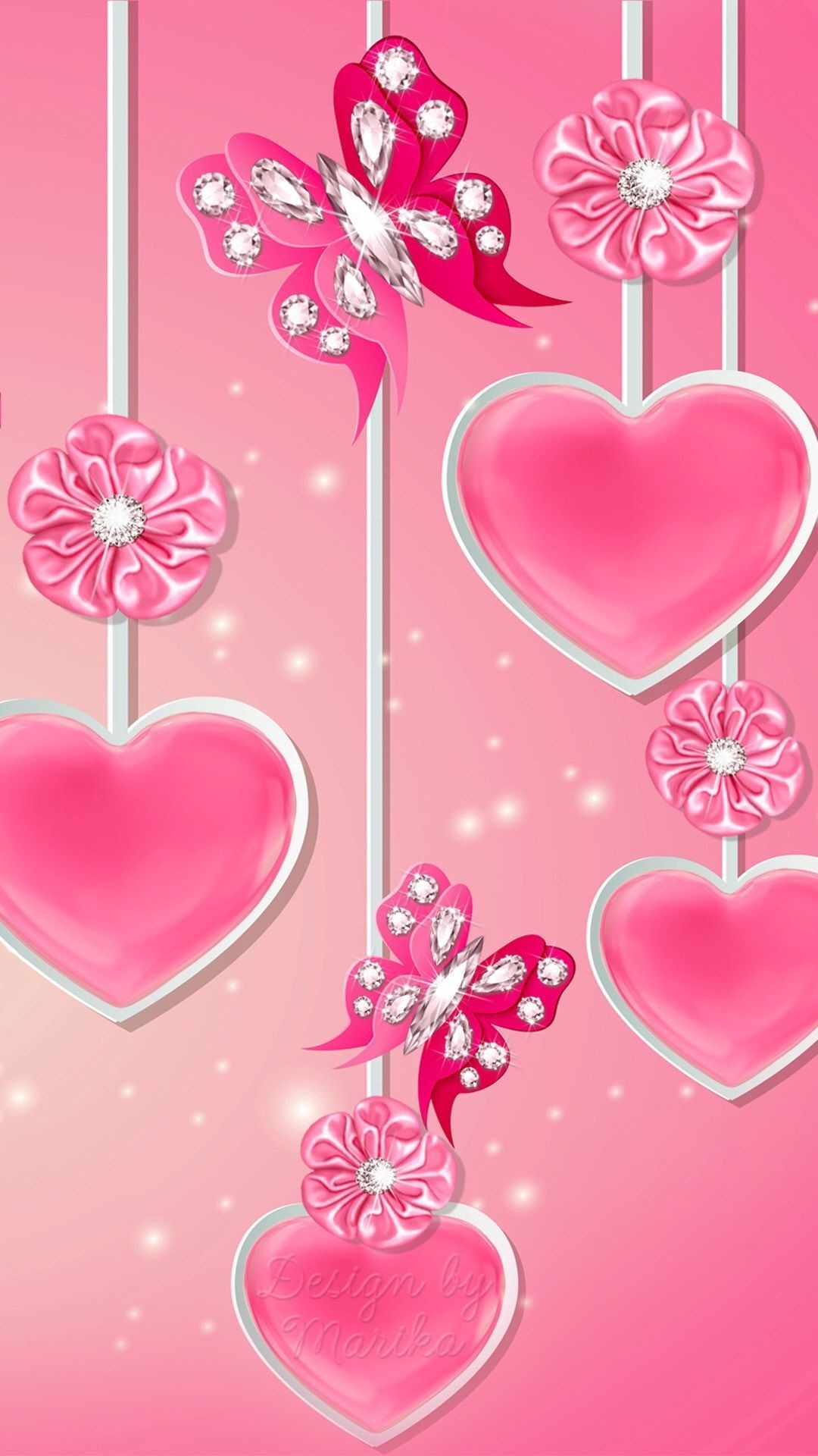 1080x1920 Pink Heart Wallpaper