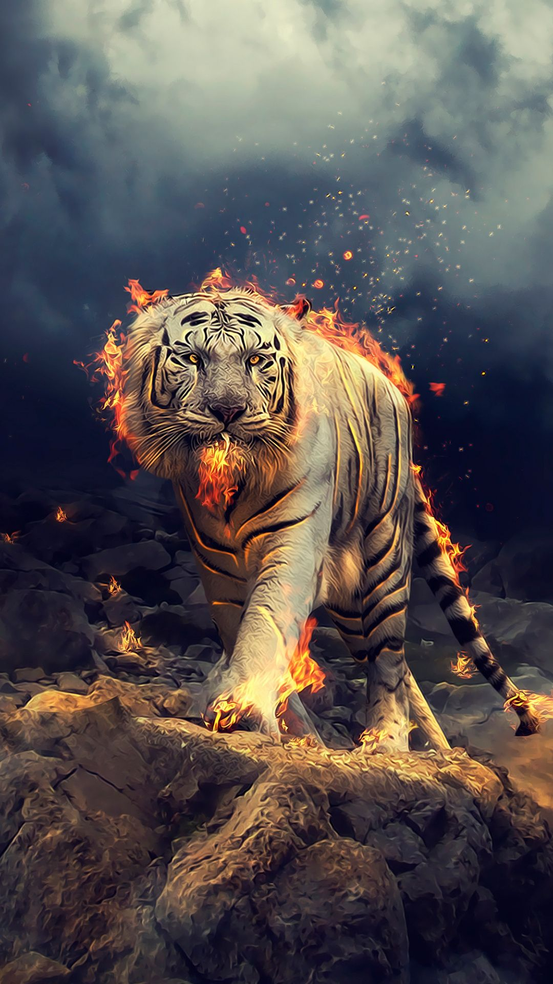 1080x1920 Angry, raging, white tiger, wallpaper | Tiger wallpaper, Wild animal wallpaper, Tiger artwork