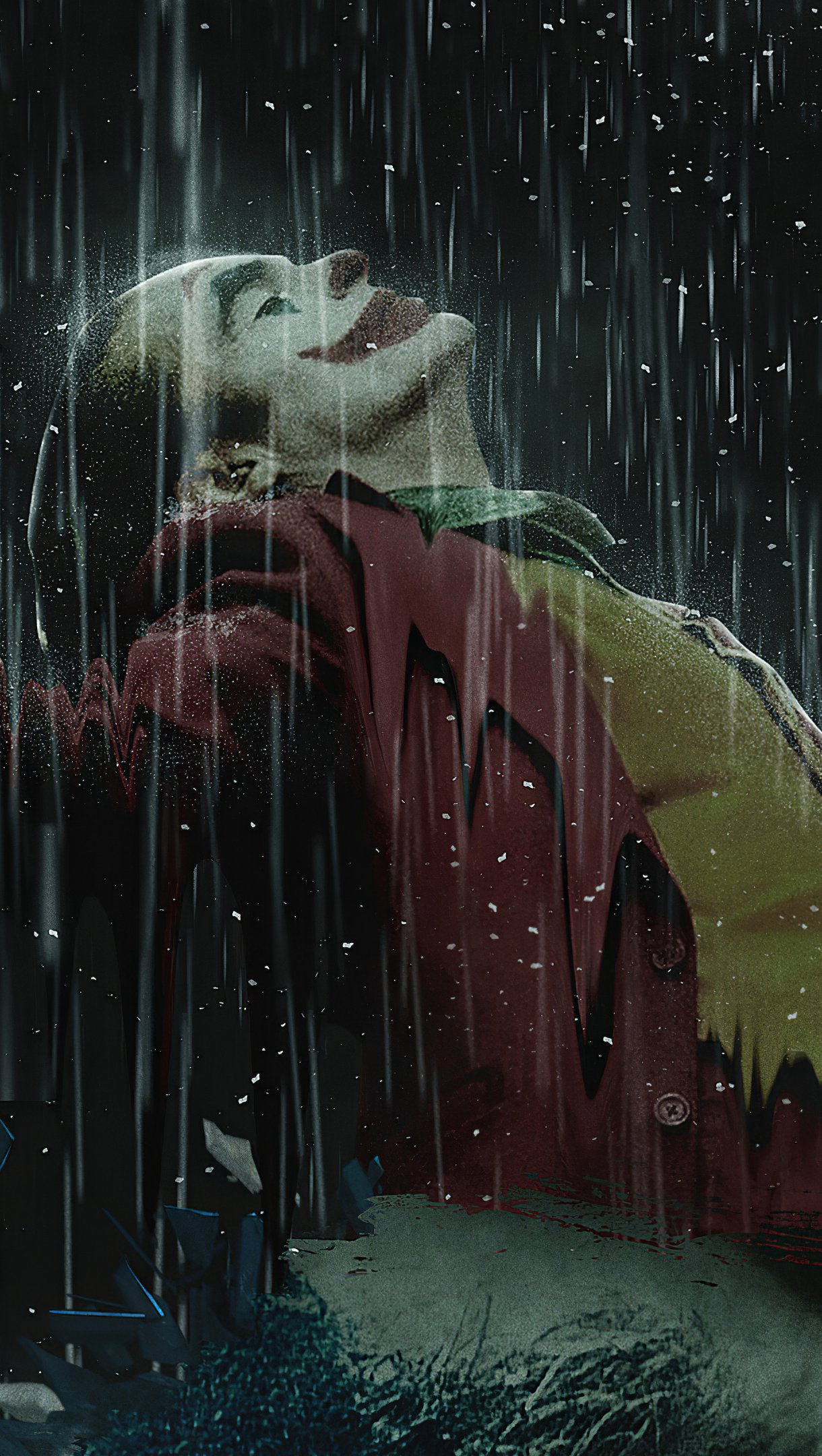 1220x2160 Joker in the rain Wallpaper 4k Ultra HD ID:5261