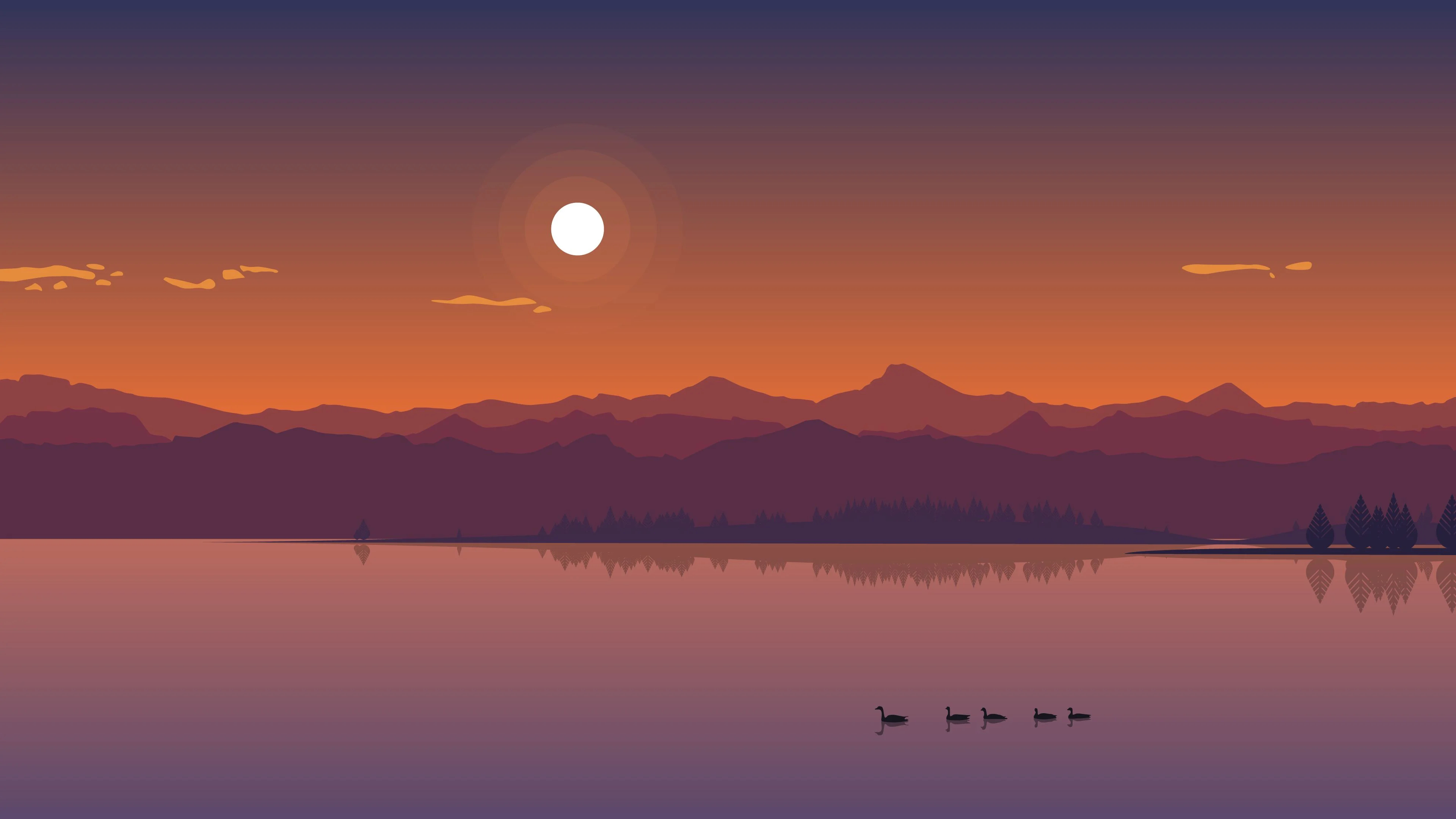 3840x2160 Minimalist Sunset Wallpapers Top Free Minimalist Sunset Backgrounds
