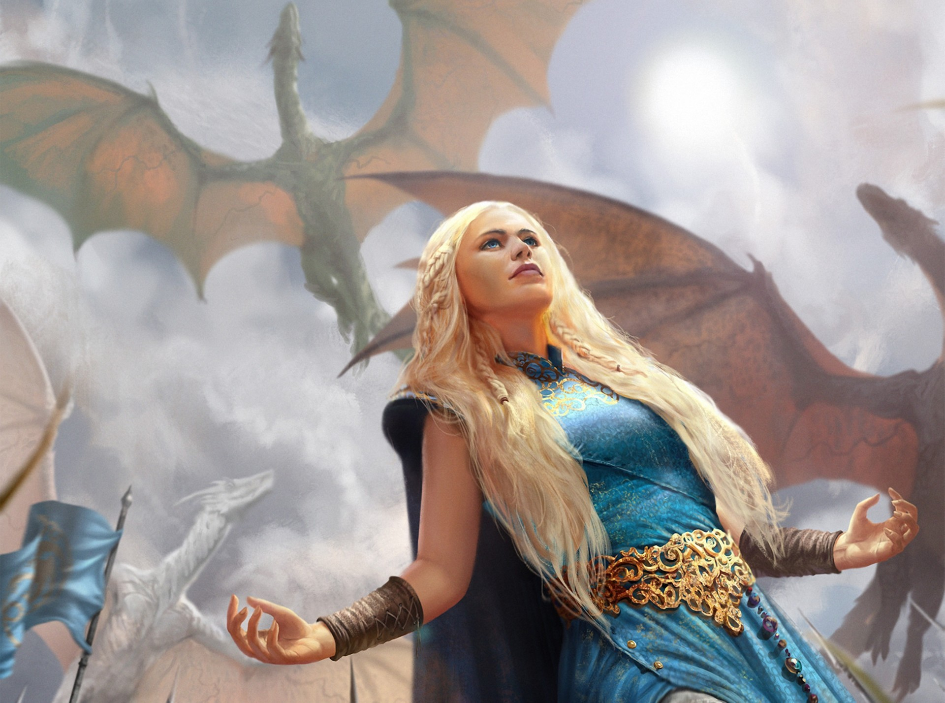 1920x1428 Download wallpaper girl, dragons, hands, A song of Ice and Fire, Daenerys Targaryen, Mother of Dragons, A Song Of Ice And Fire, section fantasy in resoluti