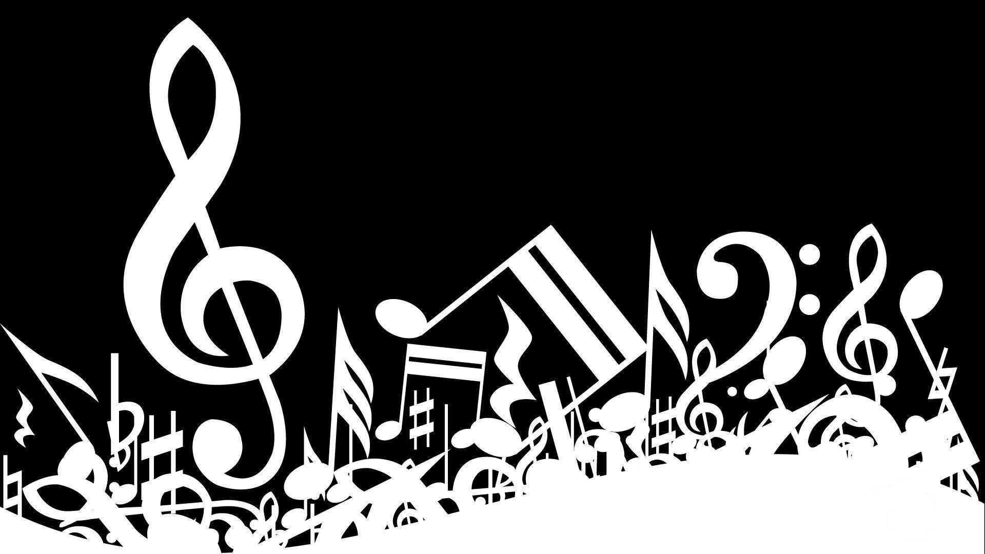 1920x1080 Download Black And White Musical Notes Wallpaper