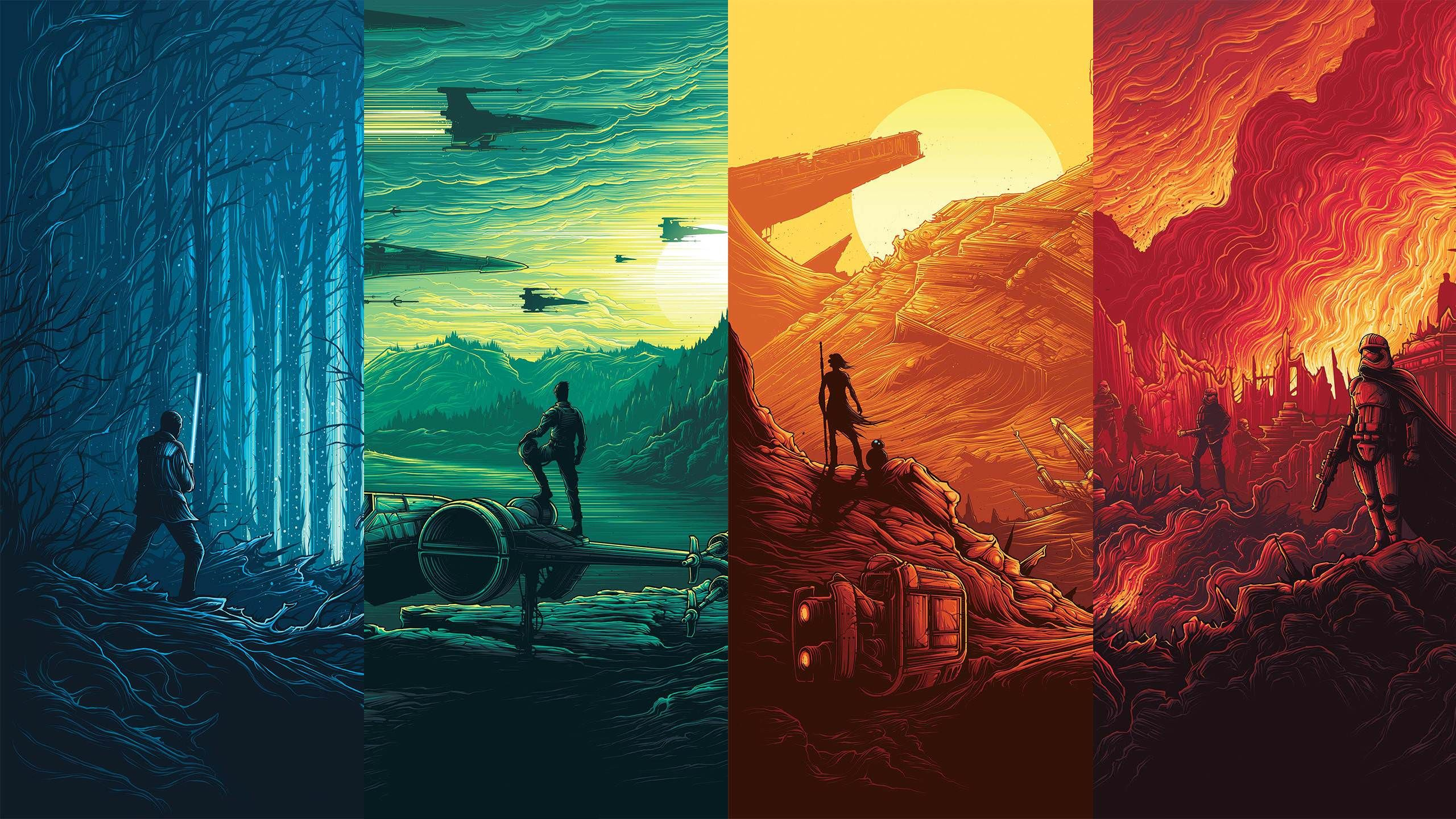 2560x1440 Star Wars: Force Awakens Posters [] | Star wars wallpaper, Force awakens poster, Star wars art