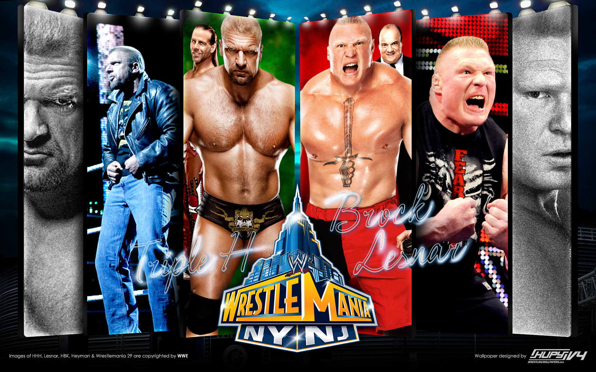 1920x1200 NEW WrestleMania 29 wallpaper: Triple H vs. Brock Lesnar wallpaper! Kupy Wrestling Wallpapers