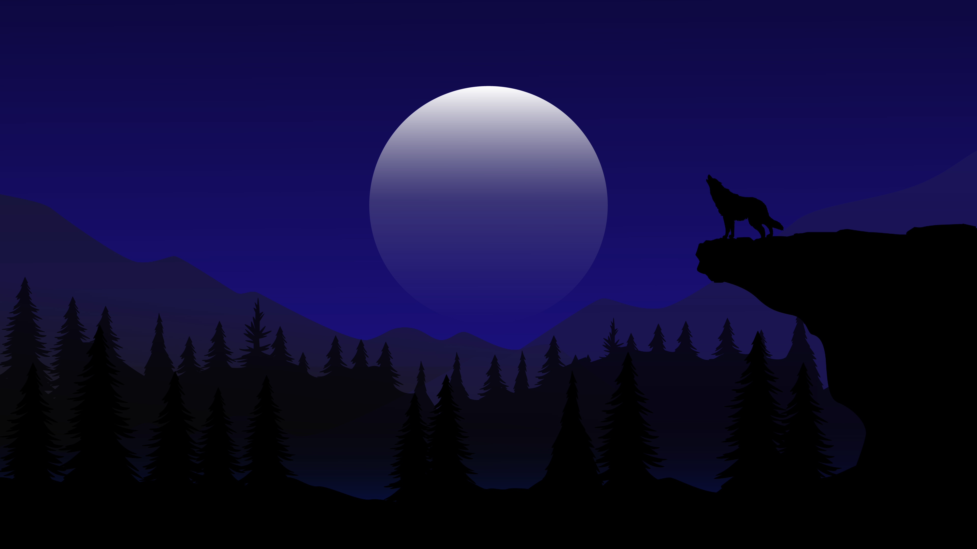 3840x2160 Night Wolf Howling Minimal 4k, HD Artist, 4k Wallpapers, Images, Backgrounds, Photos and Pictures