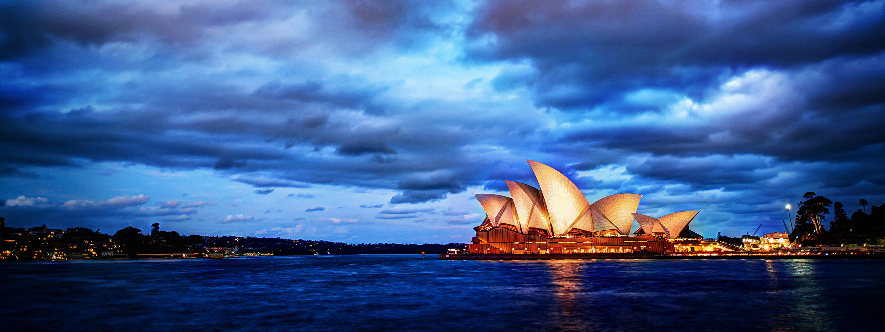 2880x1080 The beautiful wallpaper of the Opera House in Sydney Beach Wallpapers