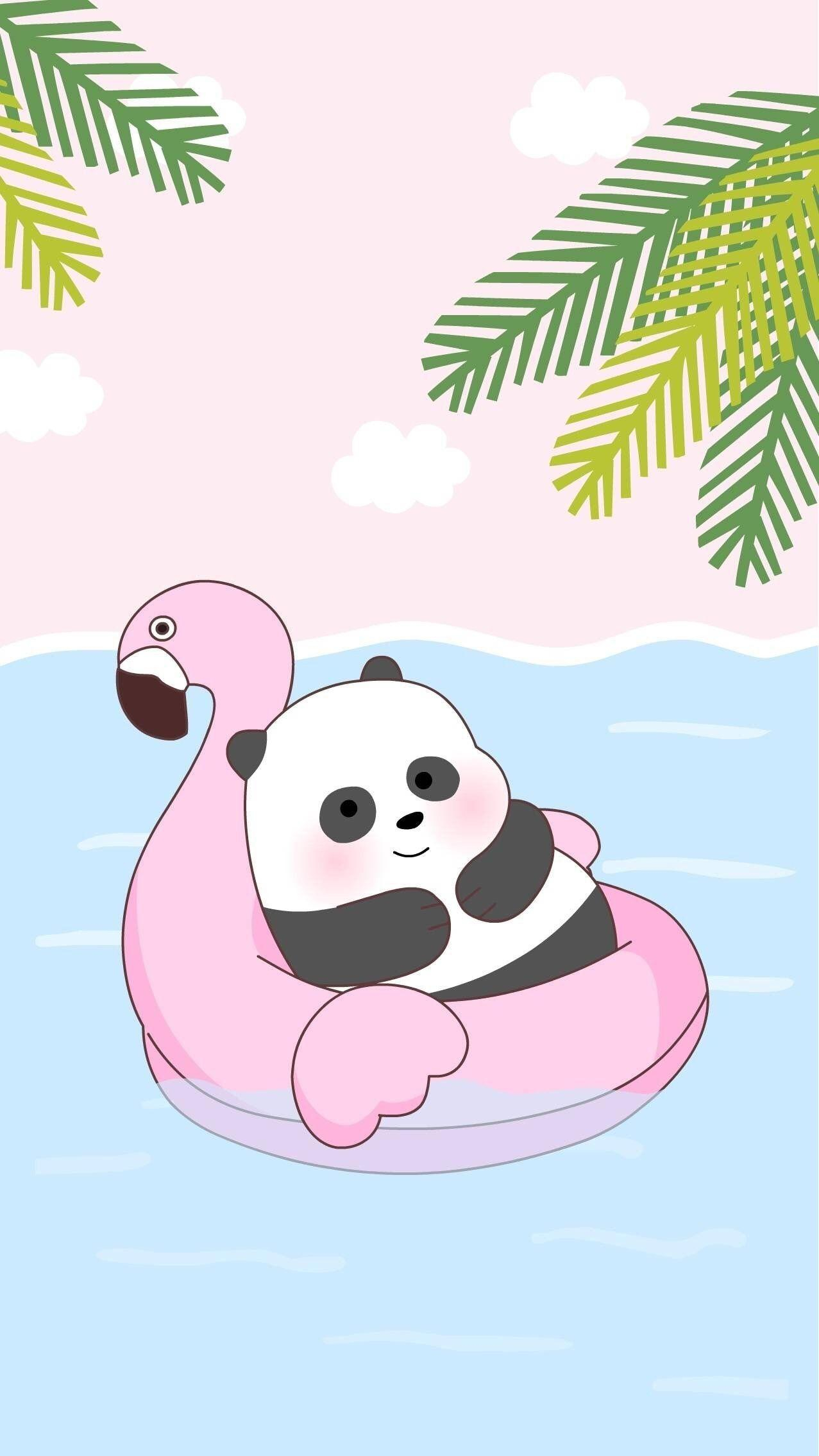 1277x2269 Kawaii Pink Panda Wallpapers