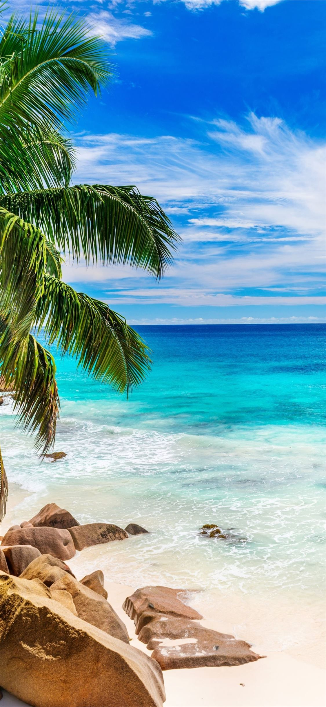 1125x2436 Beach in Seychelles Earth Beach Blue Horizon #Seychelles #100mostbeautifulplacestovi&acirc;&#128;&brvbar; in 2022 | Summer beach pictures, Beautiful beaches paradise, Tropical beaches