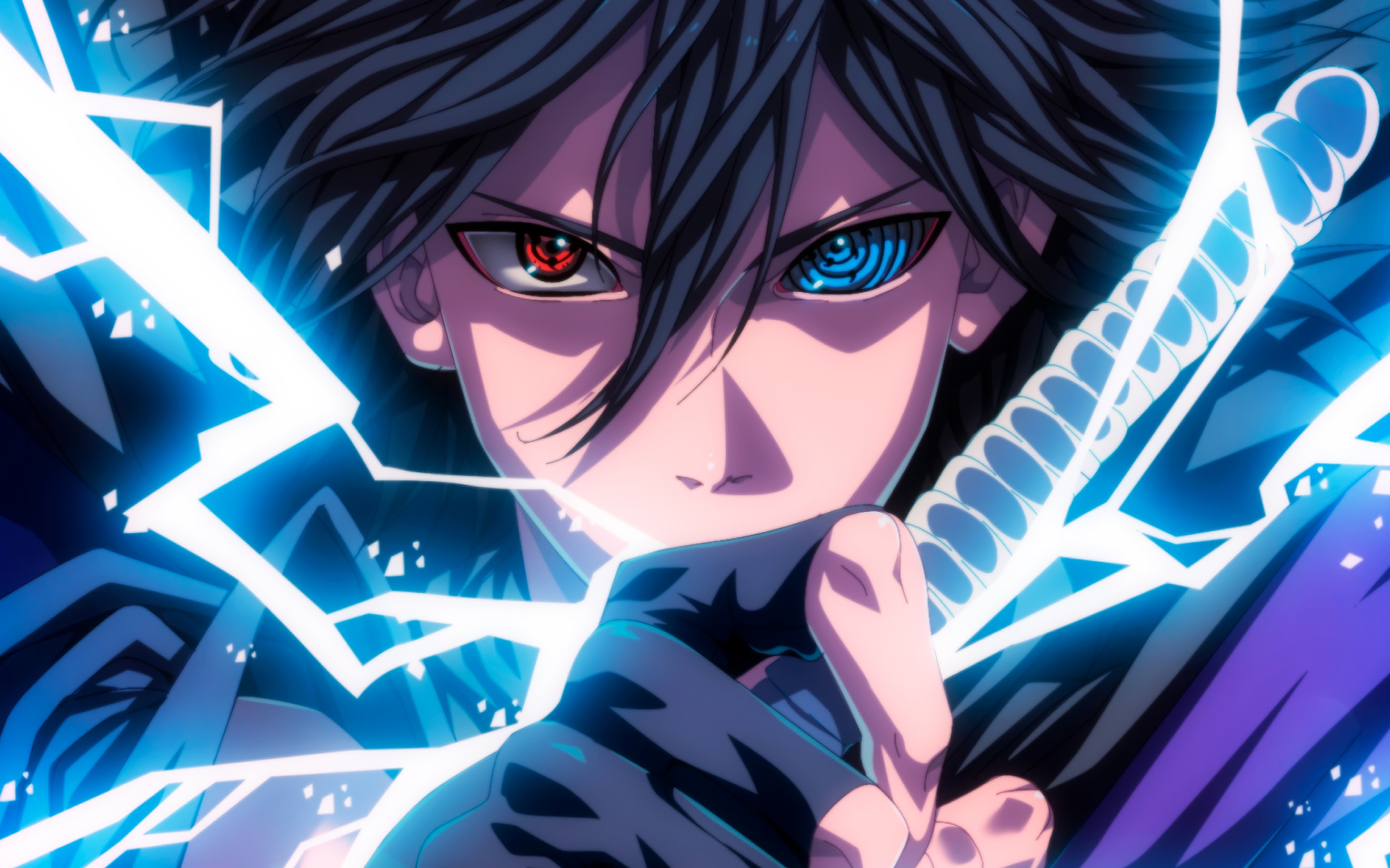 2880x1800 Sasuke Sharingan Rinnegan Eyes Lightning 4K Wallpaper #33