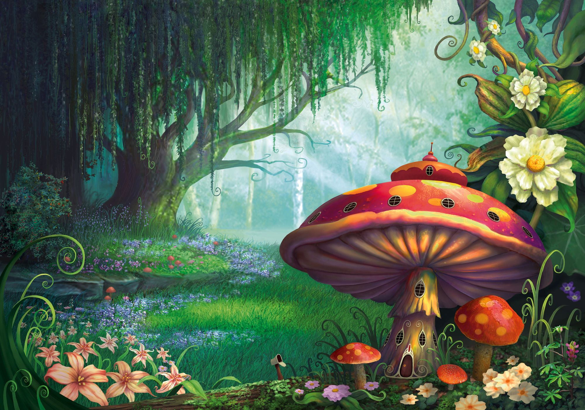 2000x1400 Magic Mushroom Forest Wallpapers Top Free Magic Mushroom Forest Backgrounds