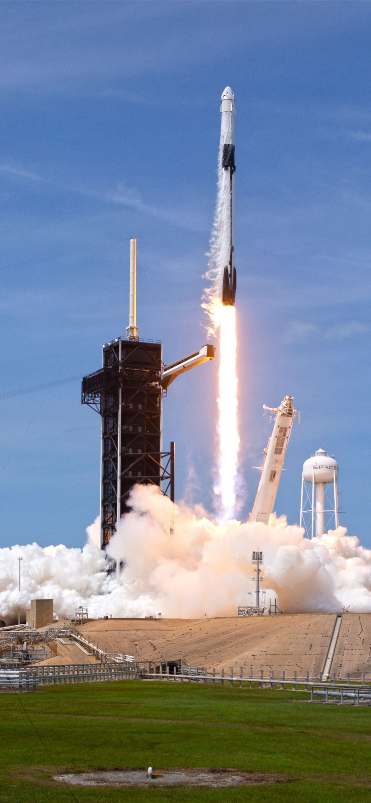 1284x2778 Falcon 9 rocket on the Demo 2 mission Spacex phone iPhone Wallpapers Free Download