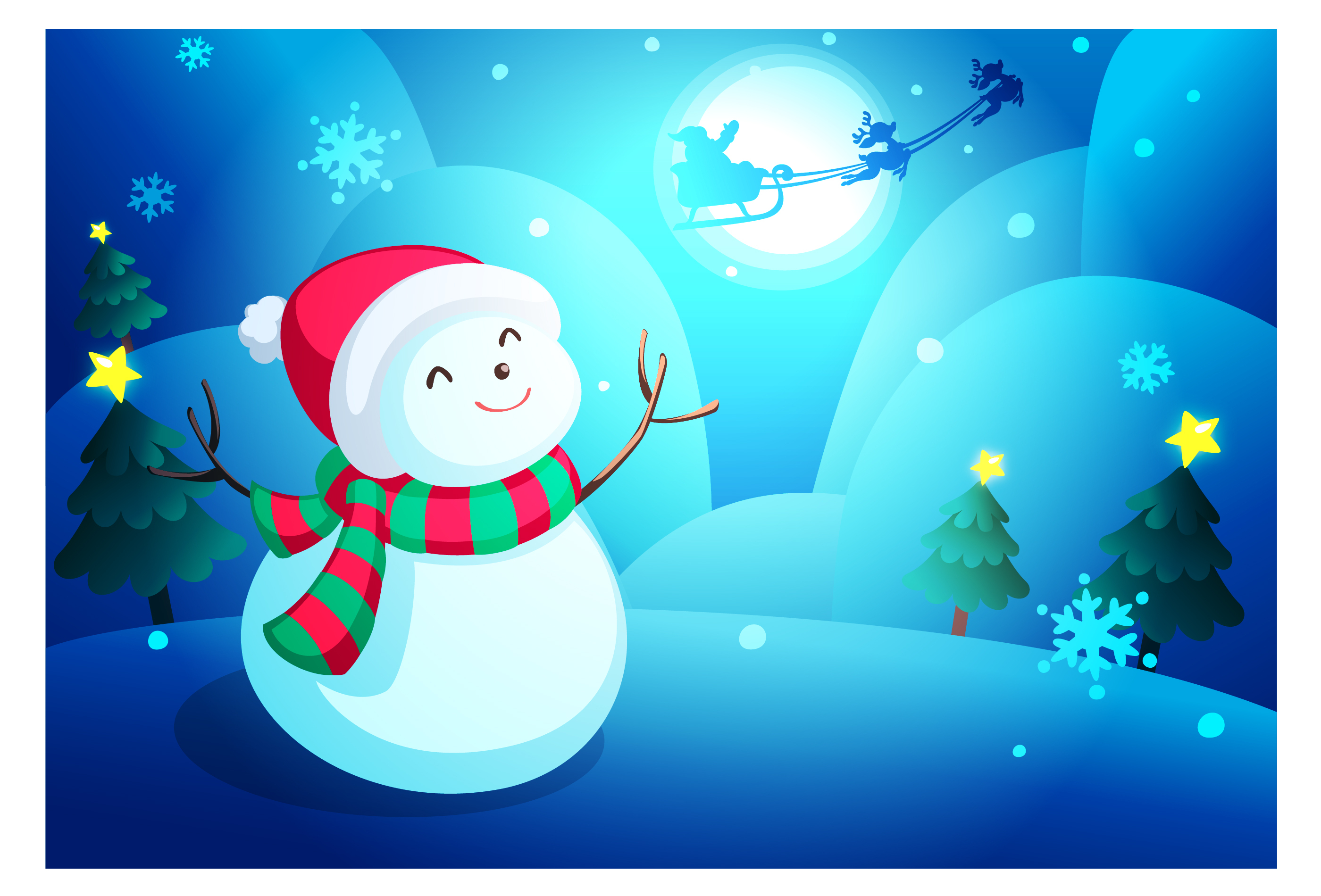 2800x1900 Christmas Snowman Wallpaper 1307956 Vector Art