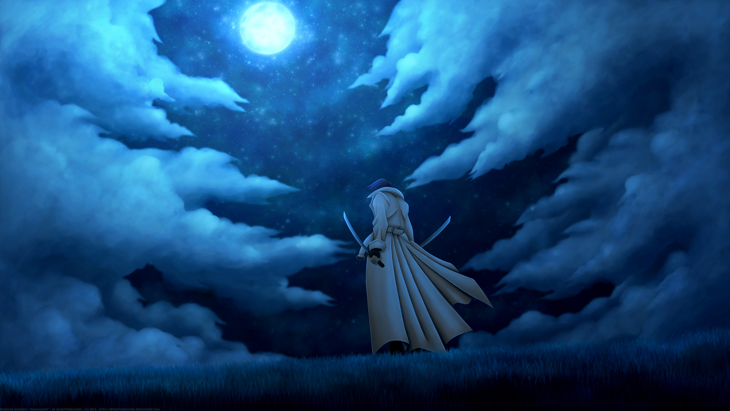 2560x1440 Rurouni Kenshin Wallpaper: Moonlight Minitoky