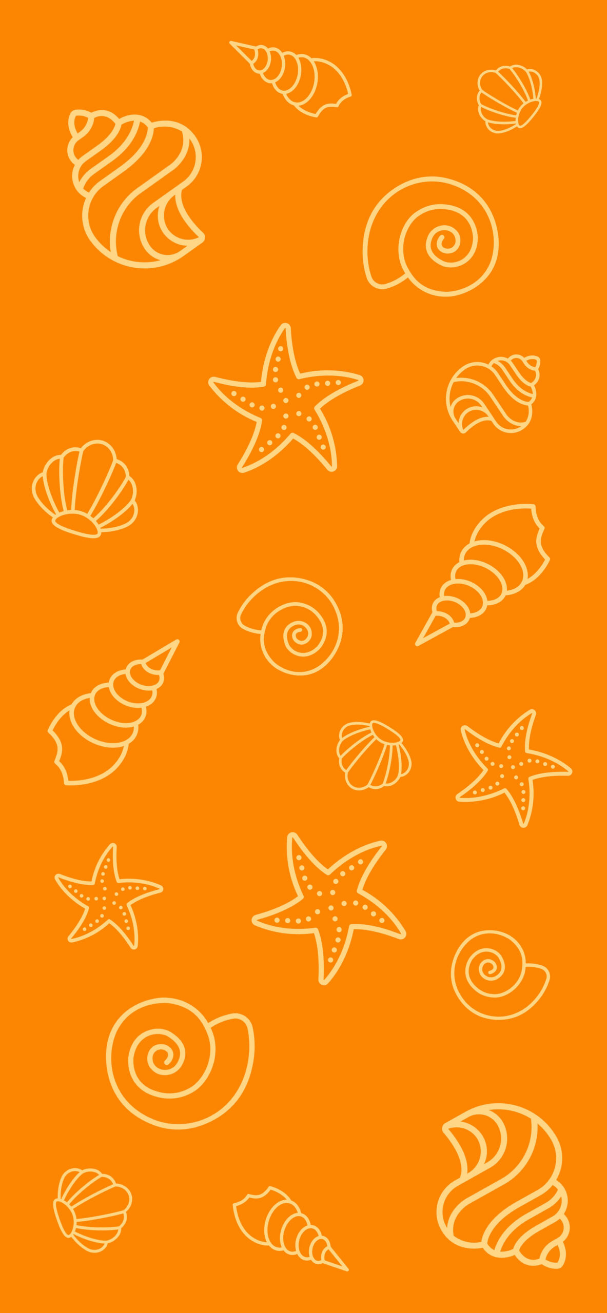 1183x2560 Shells Orange Aesthetic Wallpapers Cute Summer Wallpapers for iPhone
