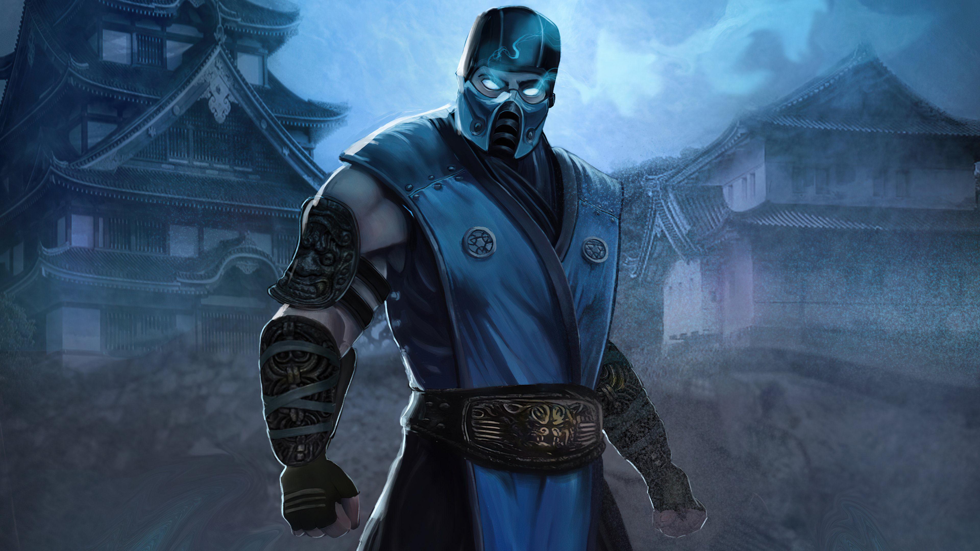 3840x2160 Sub Zero Mortal Kombat Fan Art With Power Effect 4k, HD Games, 4k Wallpapers, Images, Backgrounds, Photos and Pictures