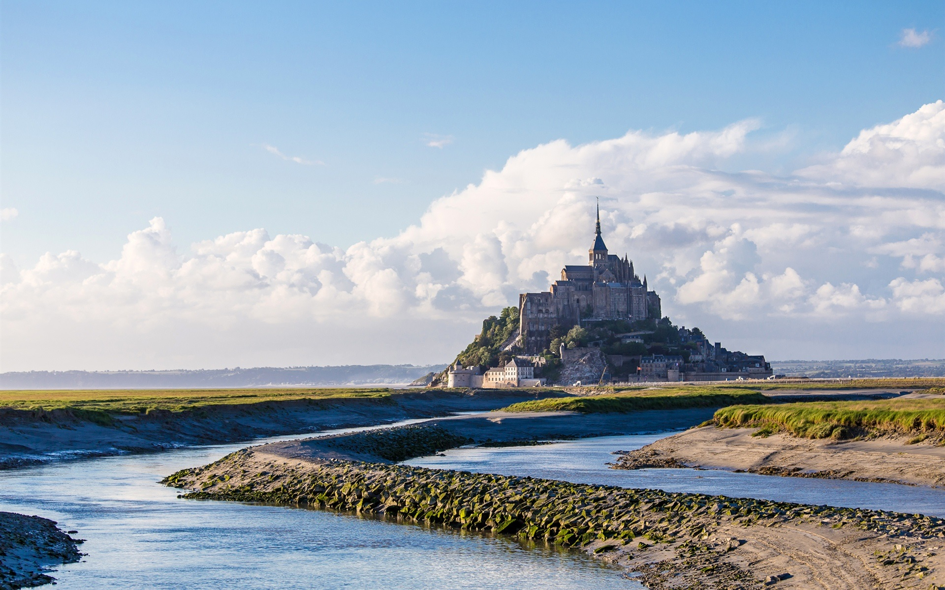 1920x1200 France, Normandy, castle, sky, clouds, sea wallpaper | travel and world | Wallpaper Better