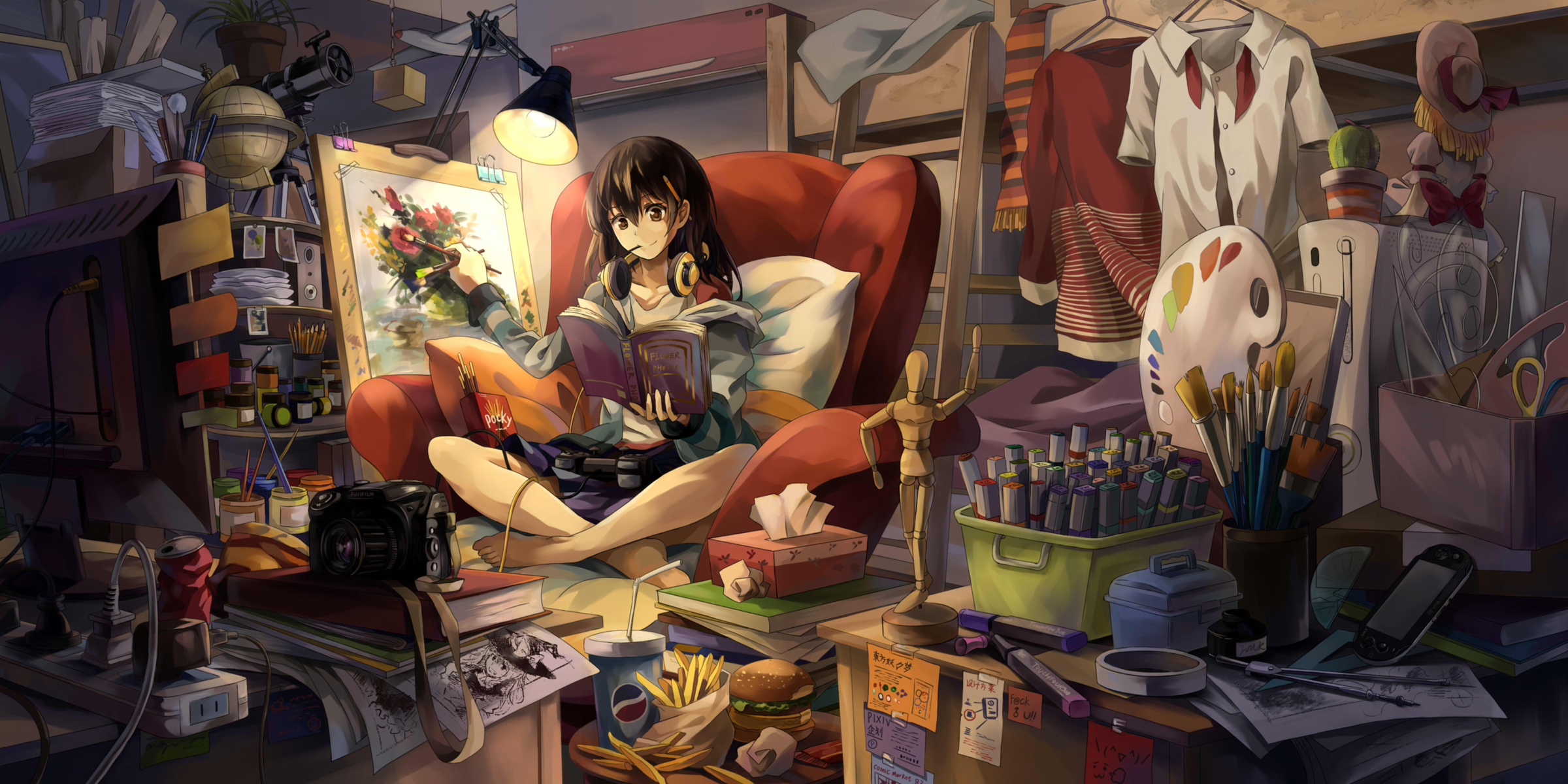 2400x1200 Anime Girl HD Wallpaper by NEKO&acirc;&#153;&uml;