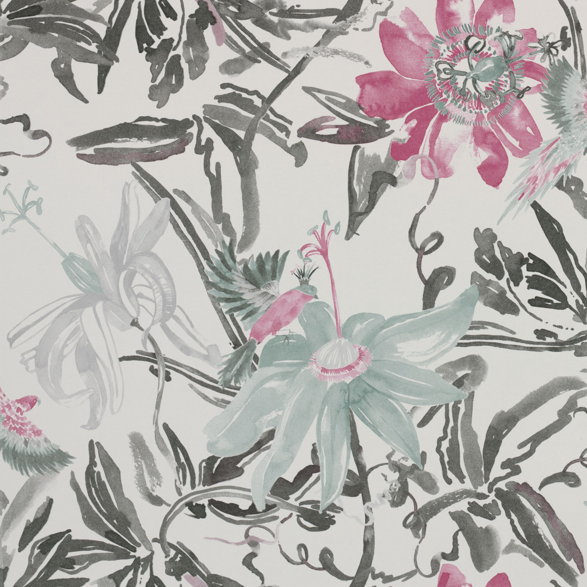 2000x2000 Flowers Watercolour Silver Grey and Pink-3900020