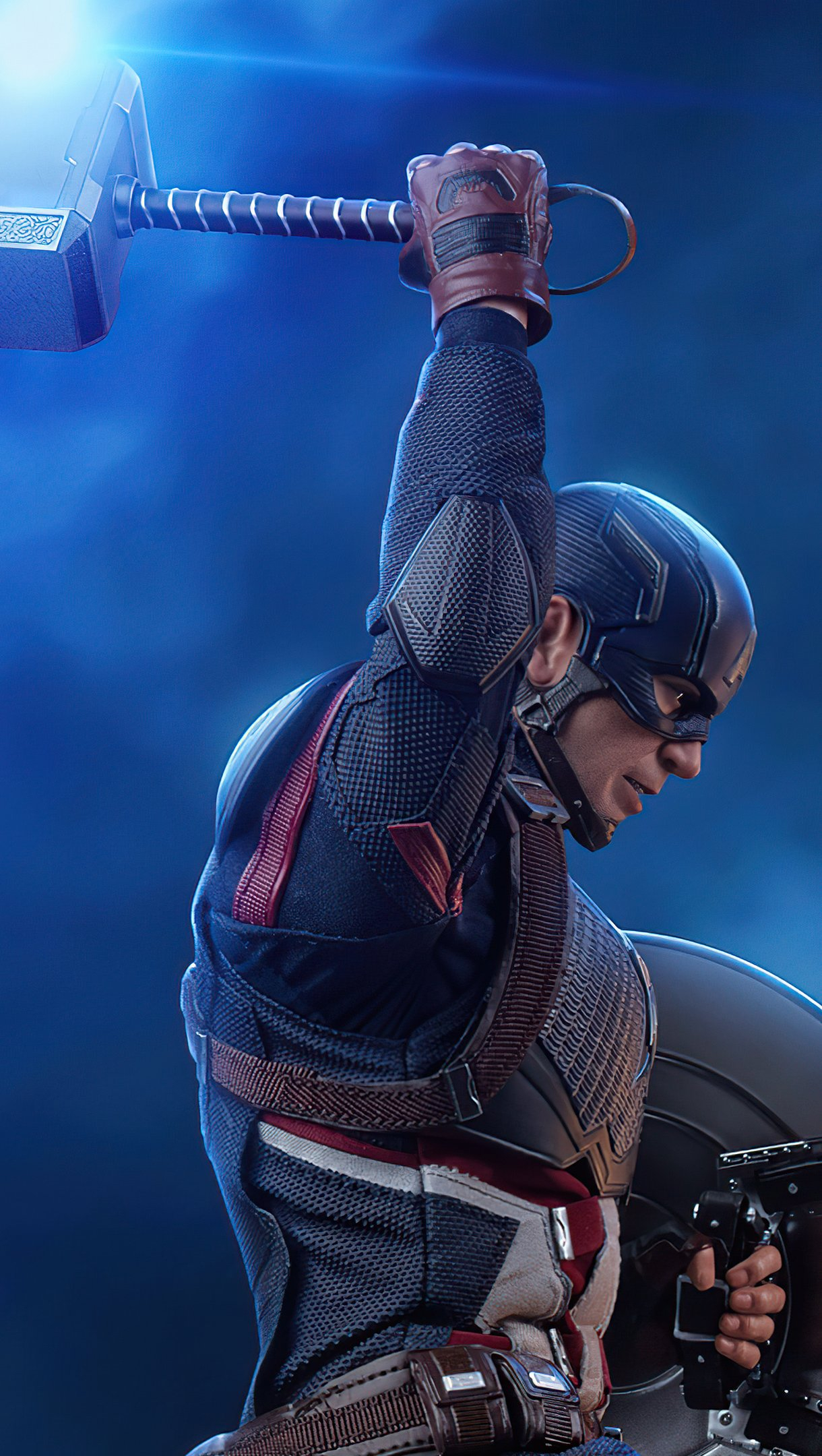 1220x2160 Captain America with Thor's Hammer Wallpaper 4k Ultra HD ID:7060
