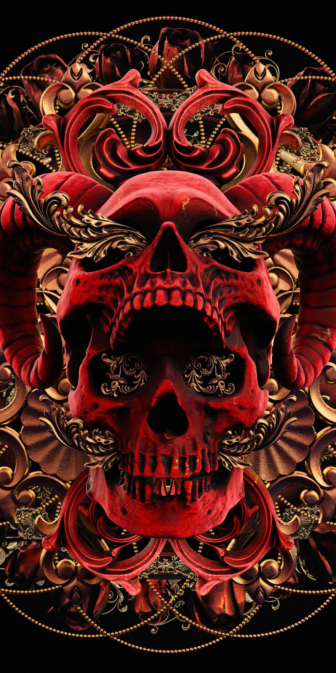 1080x2160 Red skull, abstract, art wallpaper | Skull wallpaper, Skull wallpaper iphone, Skull artwork