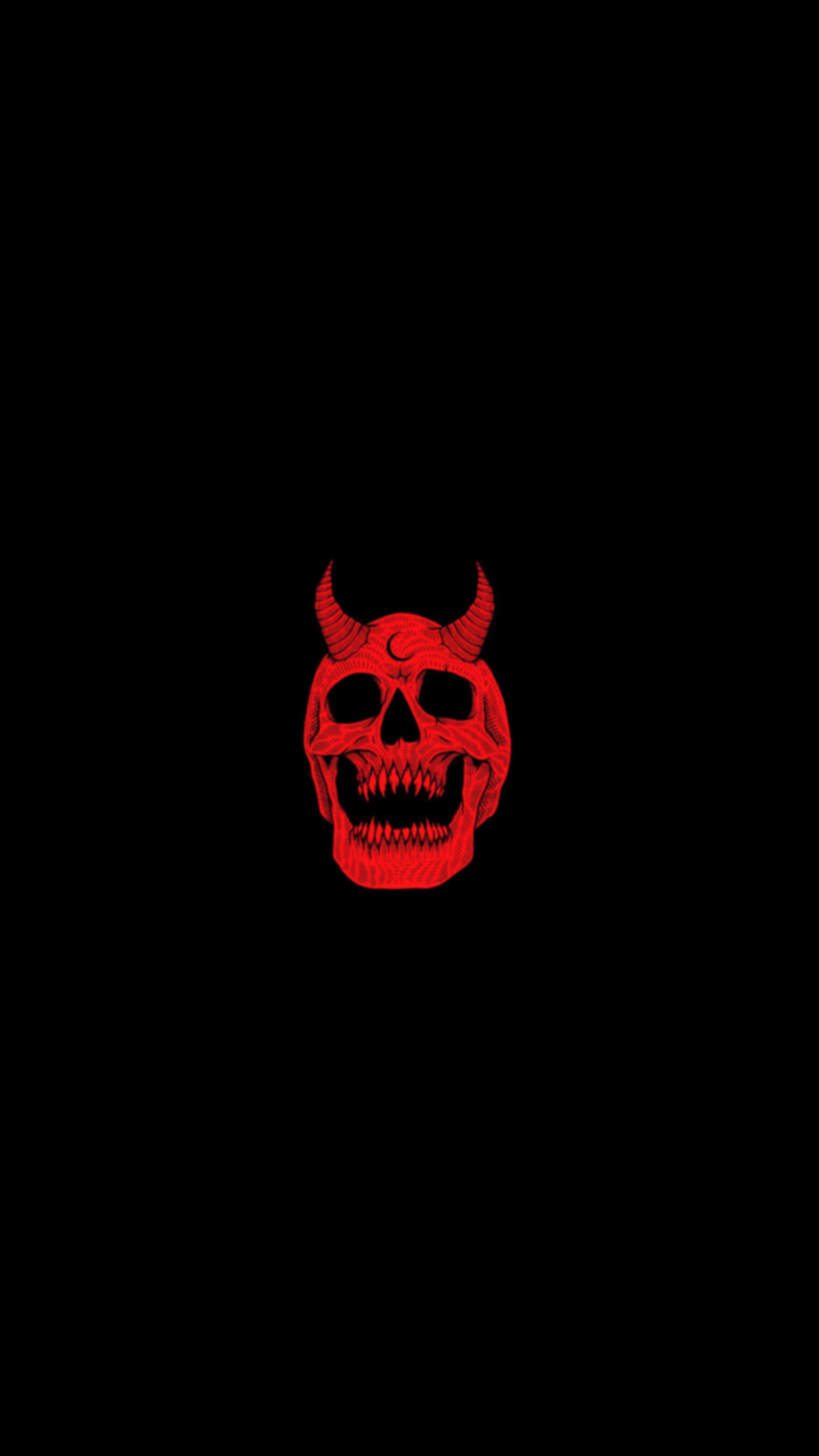 1242x2208 Black And Red Skull Aesthetic Wallpapers