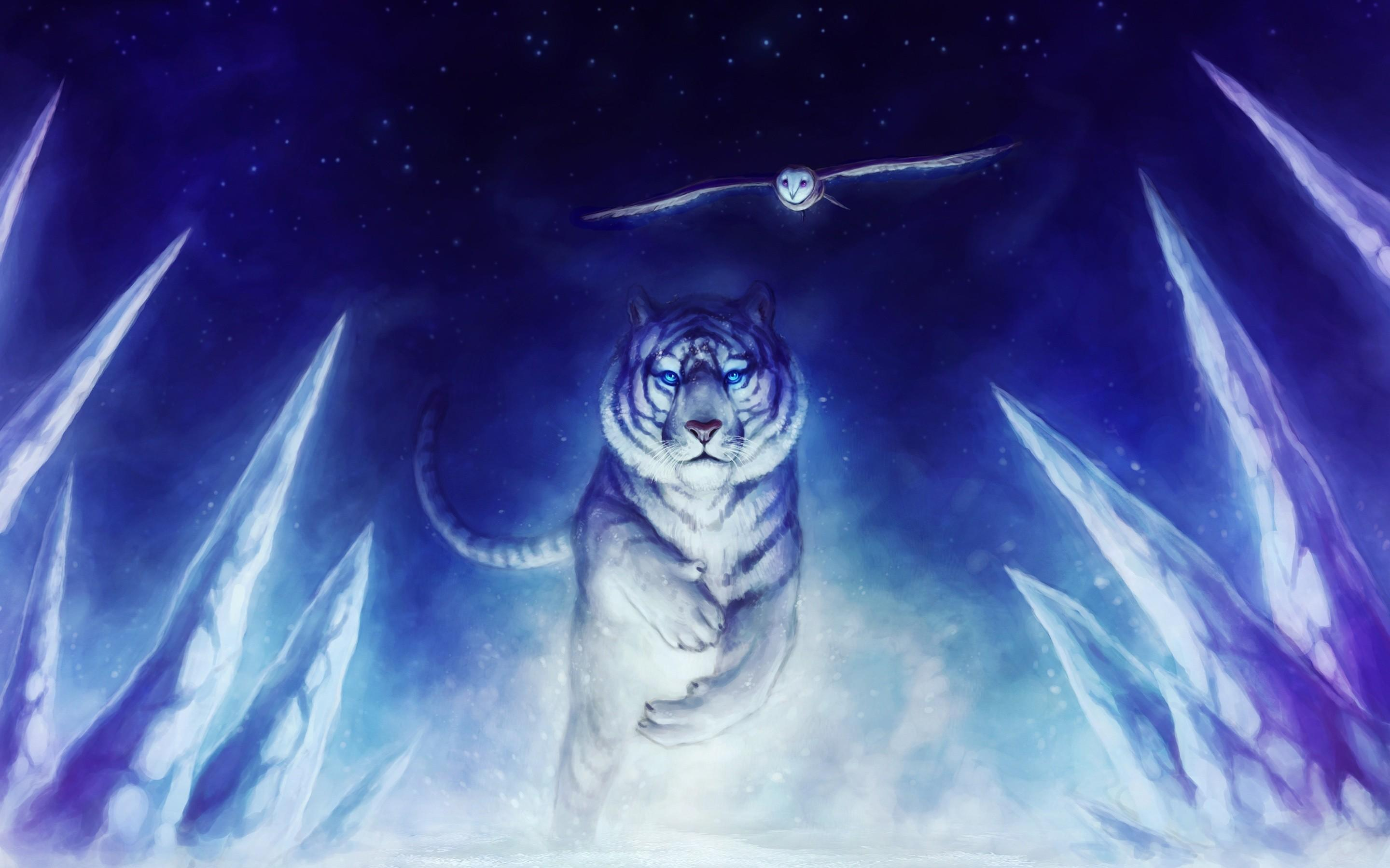 2880x1800 Anime White Tiger Wallpapers