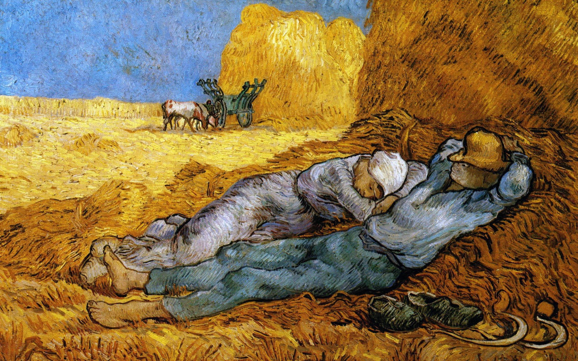 1920x1200 Download Vincent Van Gogh's The Siesta Wallpaper