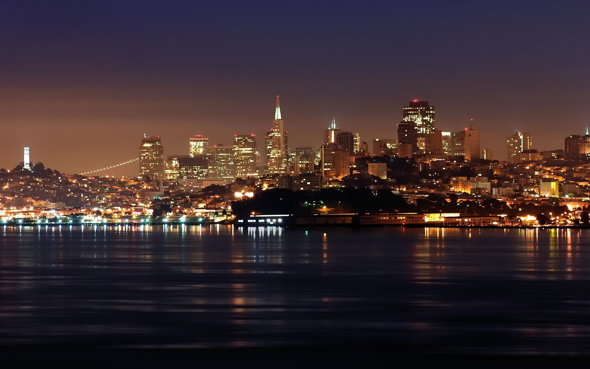 1920x1200 Hintergrundbilder : San Francisco, Skyline, Nacht-, Kalifornien, USA goodfon 1062634 Hintergrundbilder