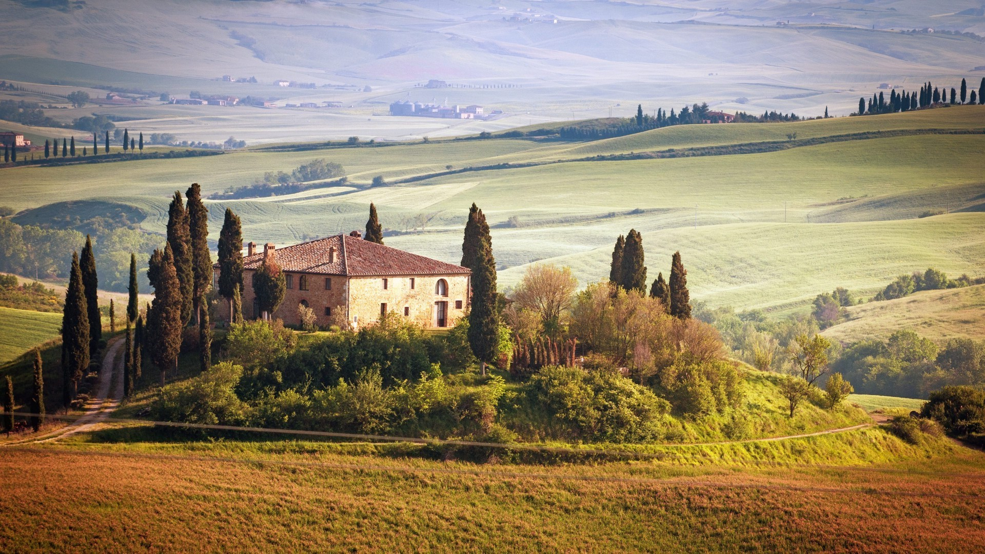 1920x1080 Tuscany, Italy, Nature, Landscape, House Wallpapers HD / Desktop and Mobile Backgrounds