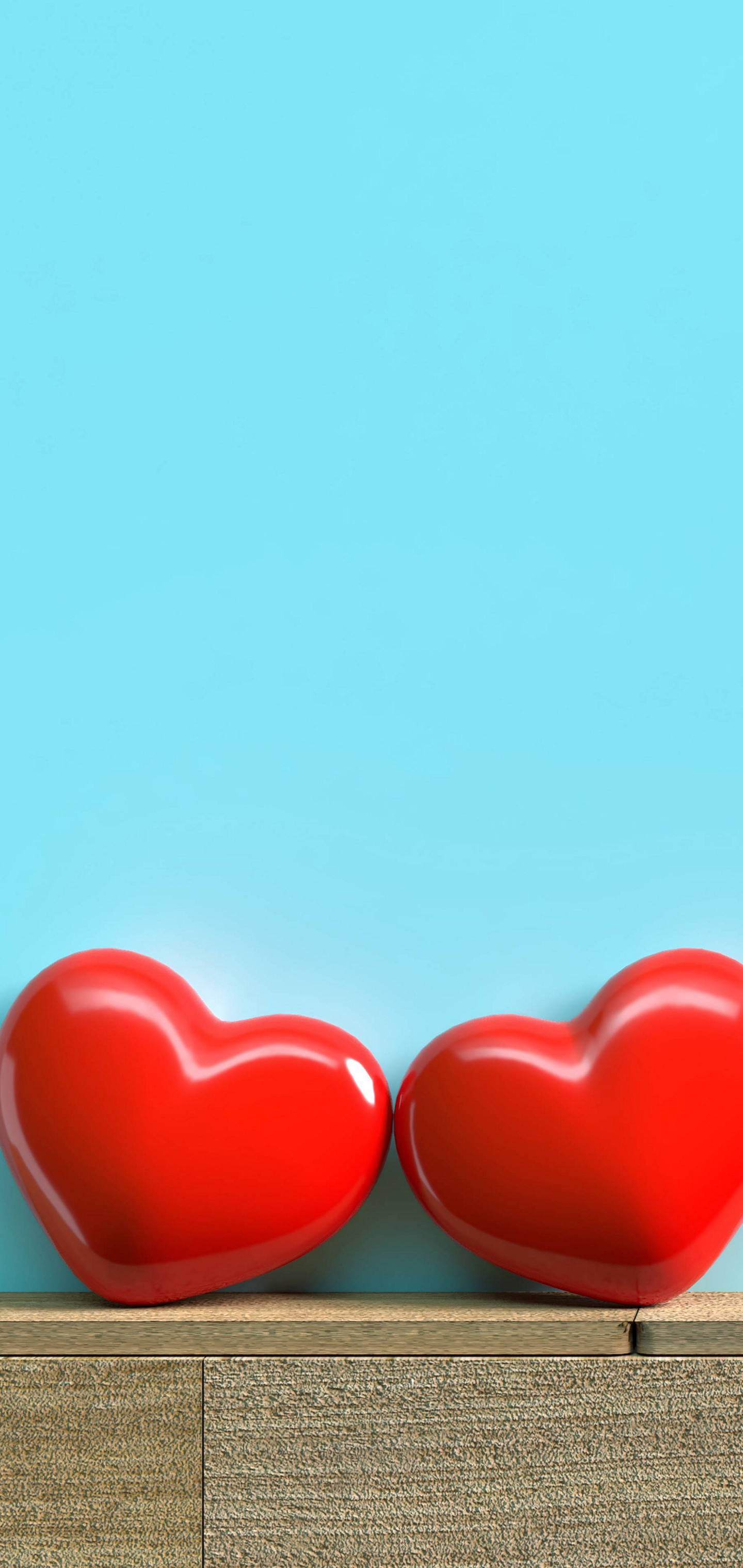 1440x3040 Red Hearts Love Wallpaper [