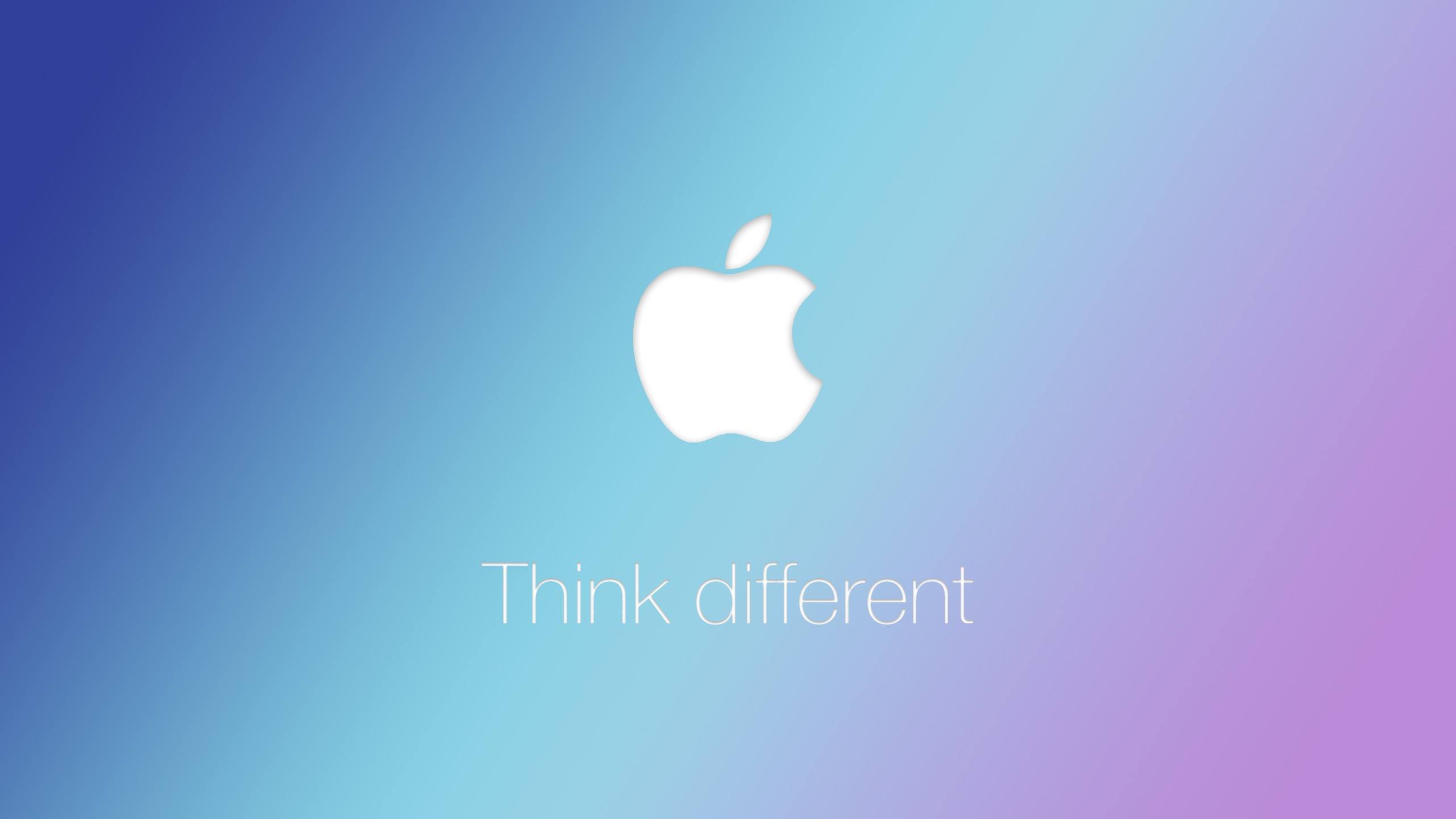 2560x1440 Download wallpaper Apple, Apple, logo, slogan, Think different, section minimalism in resoluti
