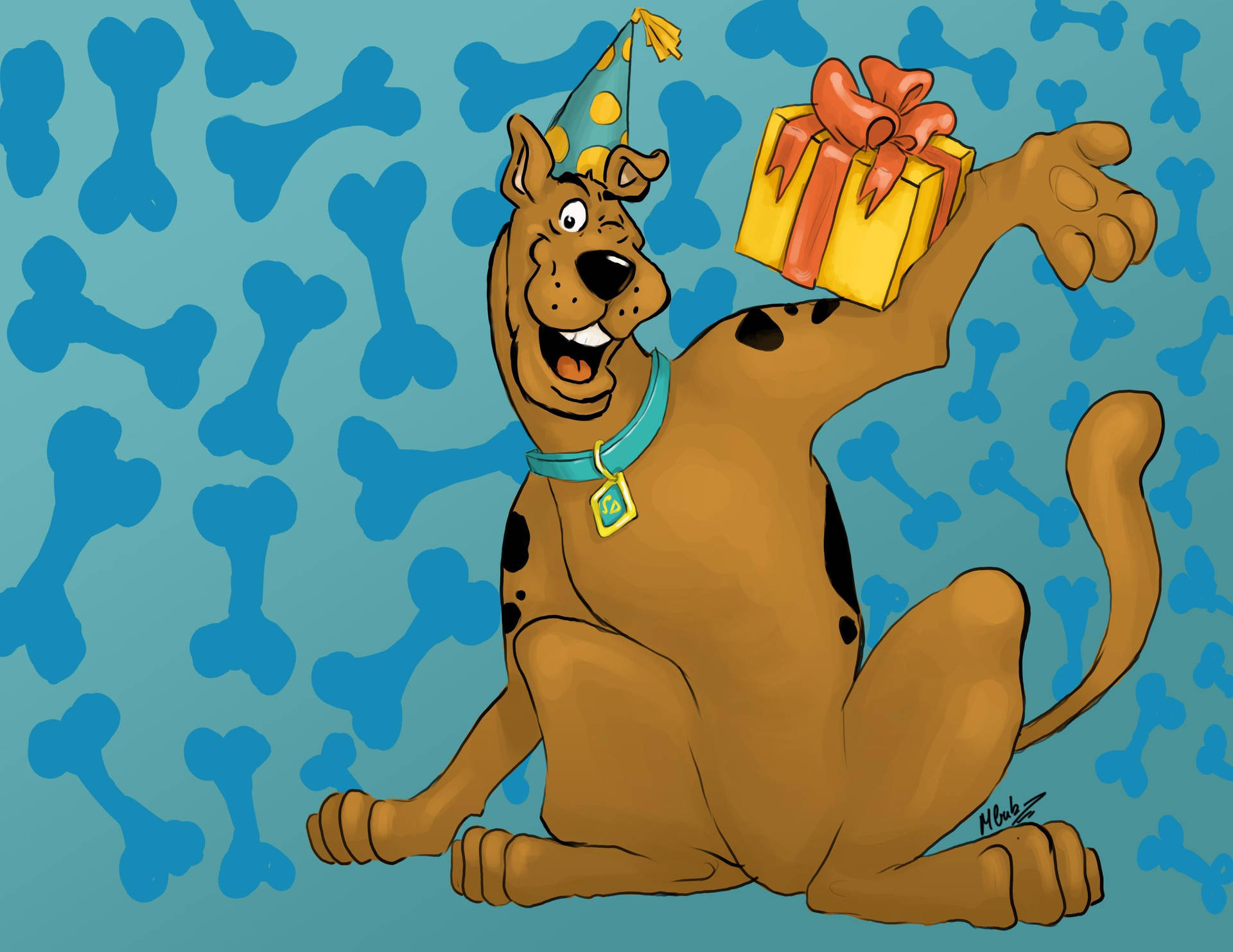 1920x1483 Download Scooby Doo With A Gift Wallpaper