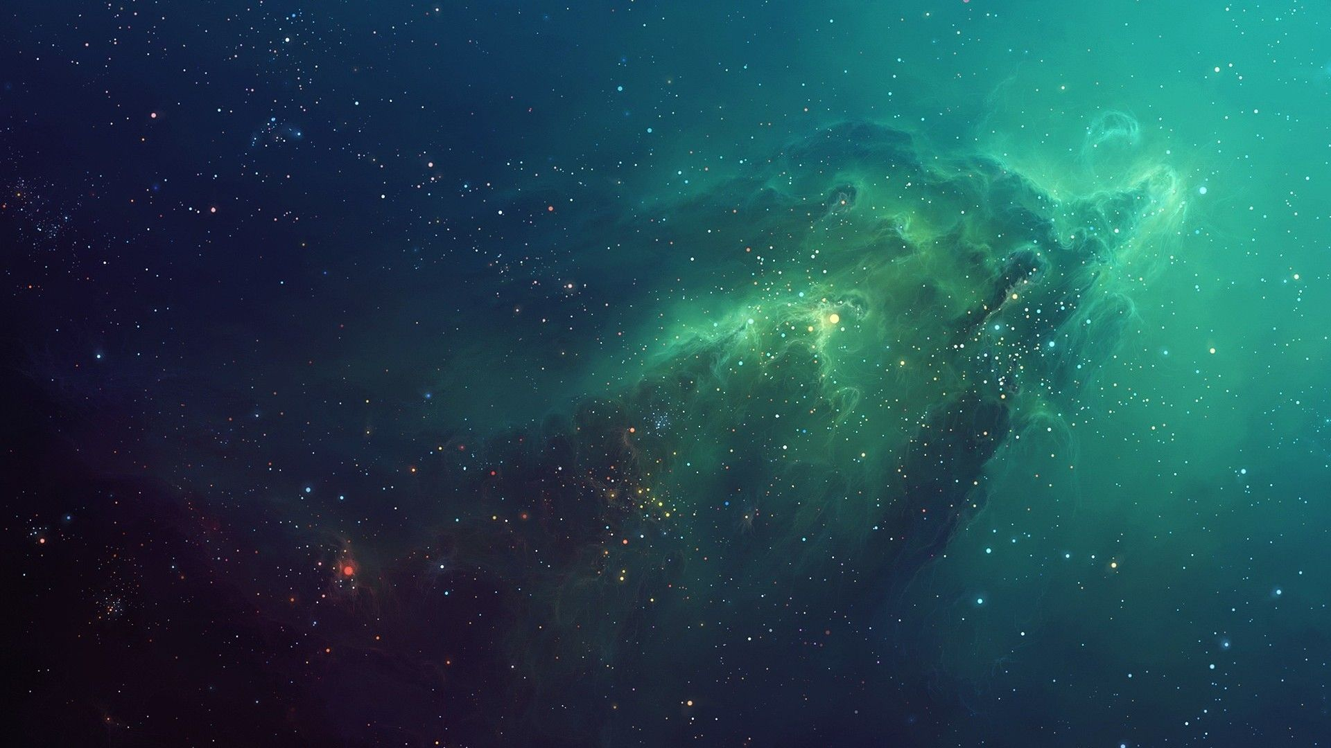 1920x1080 Desktop Wallpaper Emerald Green | Best Wallpaper HD | Nebula, Nebula wallpaper, Blue galaxy wallpaper