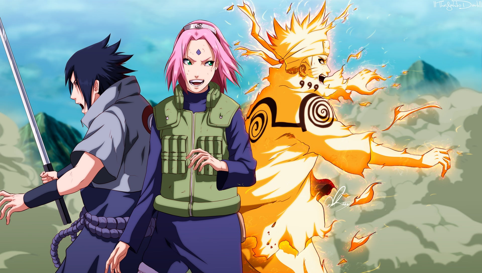 1920x1087 Naruto, Sakura, and Sasuke illustration HD wallpaper