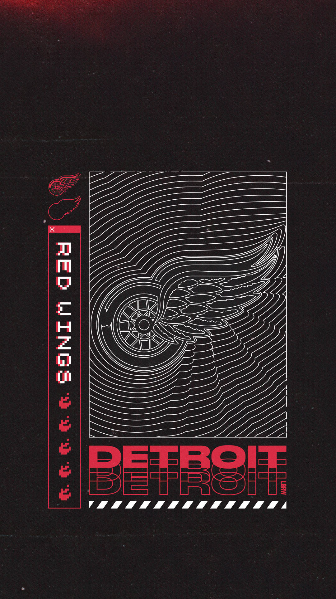 1080x1920 Download Detroit Red Wings Logo Art Wallpaper