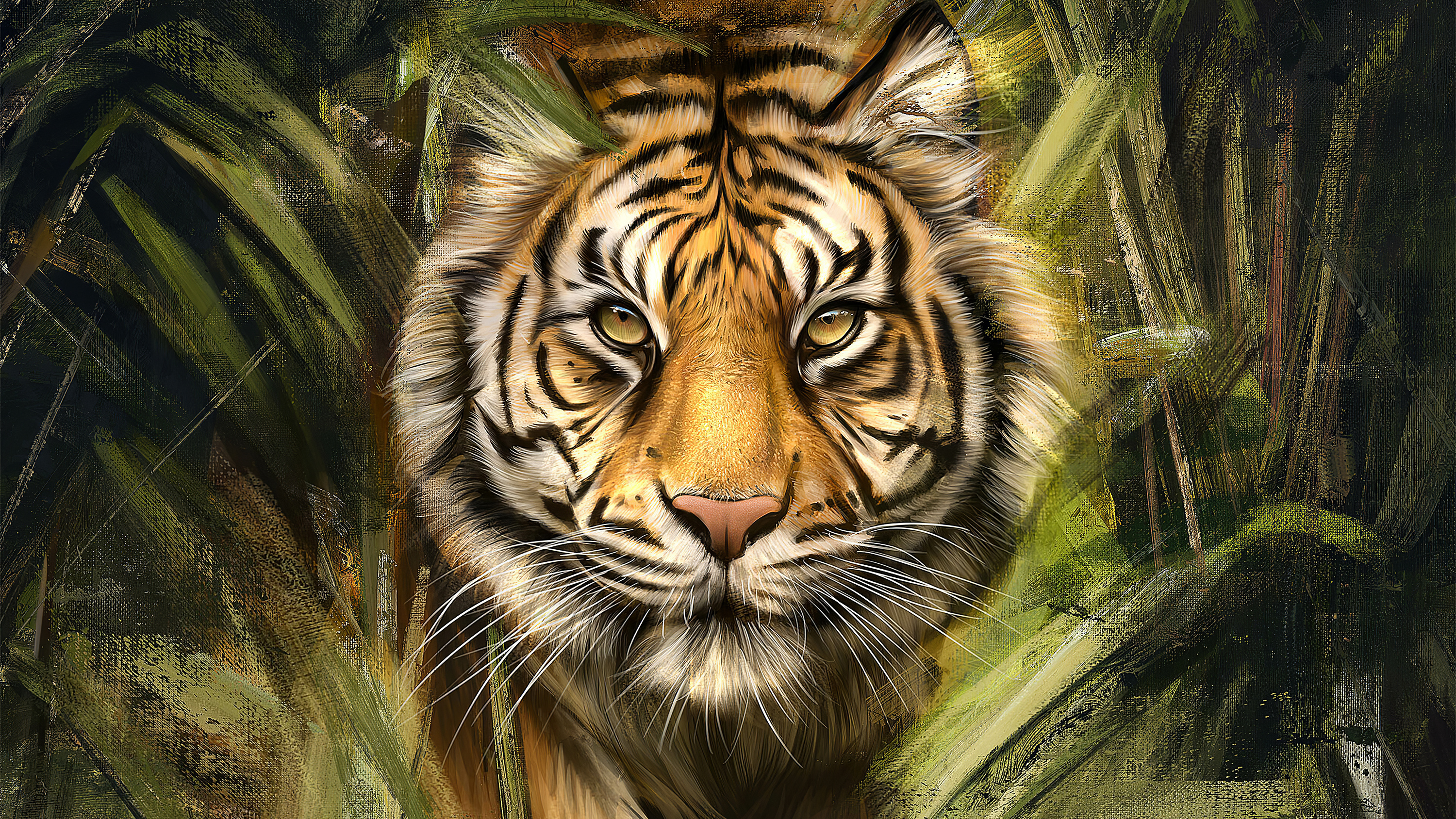 3000x1688 Tiger Painting Art, HD Animals, 4k Wallpapers, Images, Backgrounds, Photos and Pictures