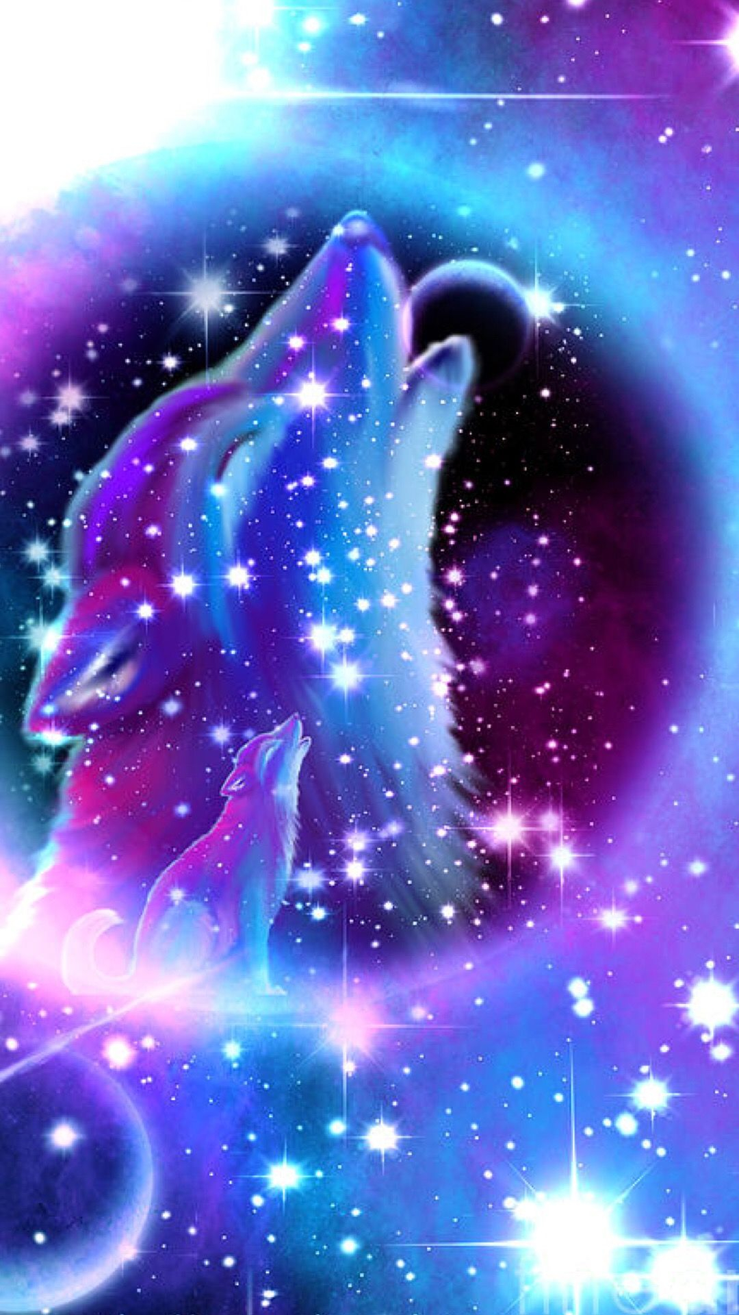 1080x1920 Galaxy Wolf Wallpaper
