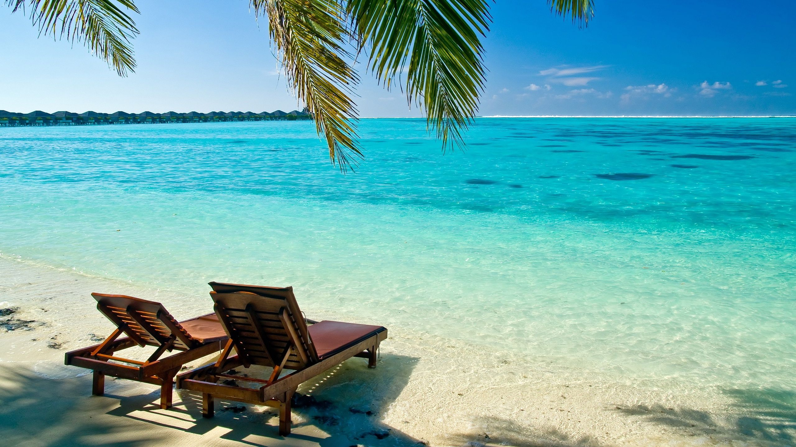 2560x1440 Maldives beach chairs | Beach wallpaper, Island vacation, Tropical islands vacati