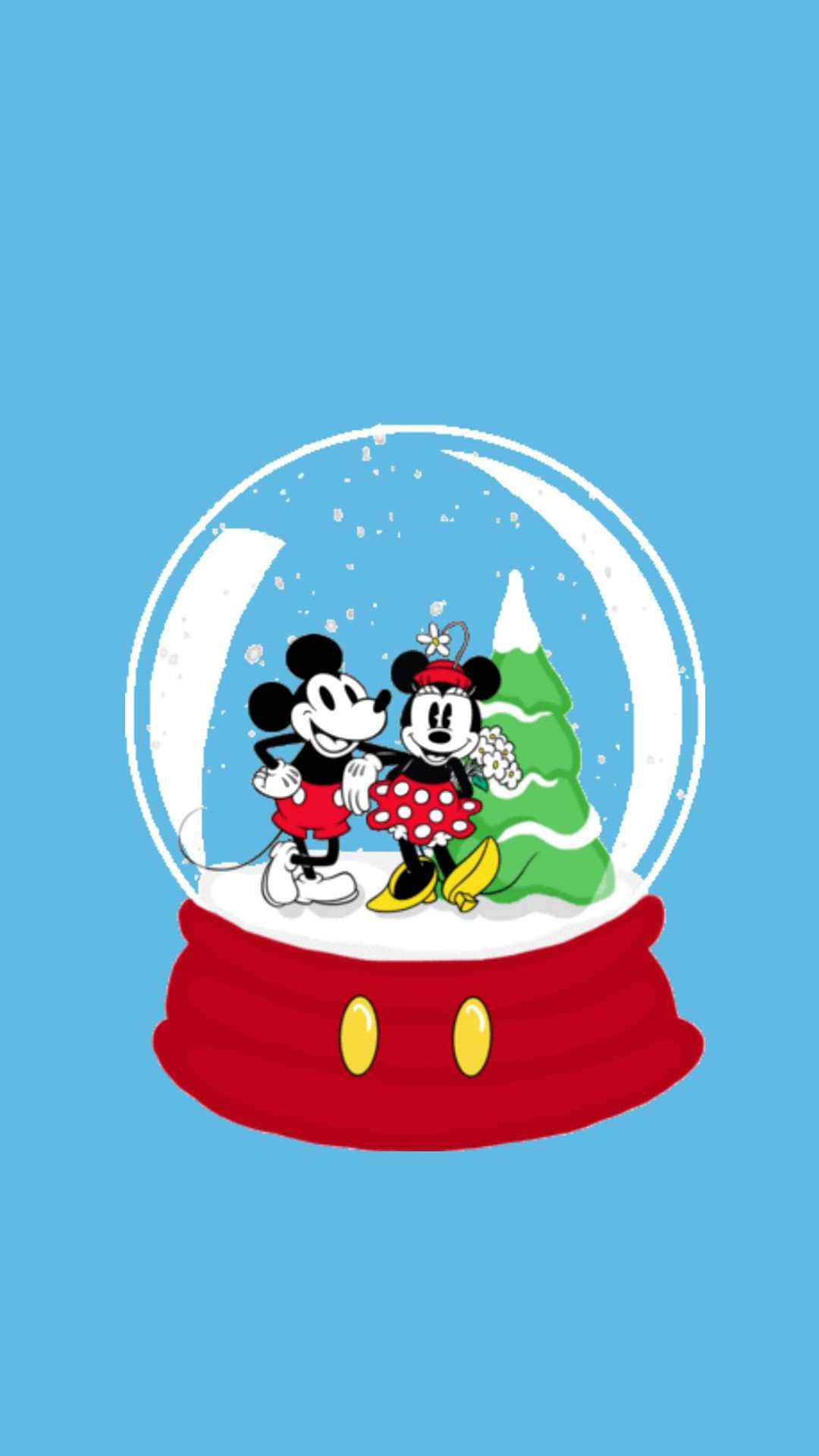 1080x1920 Download Disney Christmas Snow Globe Wallpaper
