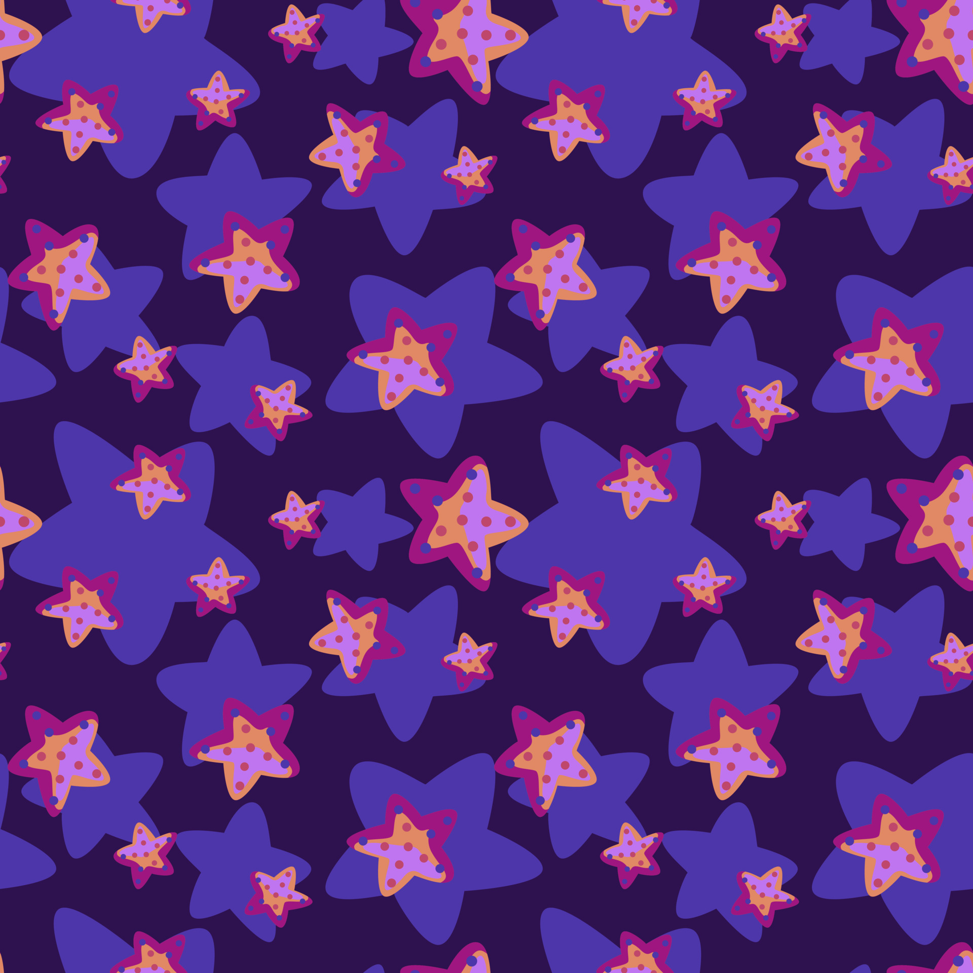 1920x1920 Seamless pattern purple stars isolated on dark background. Colorful template for textile, fabric, gift wrap, wallpapers. 5584752 Vector Art at Vecteezy