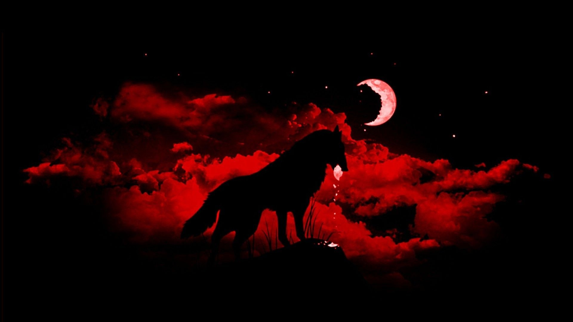 1920x1080 Red Moon Wolf Wallpapers Top Free Red Moon Wolf Backgrounds