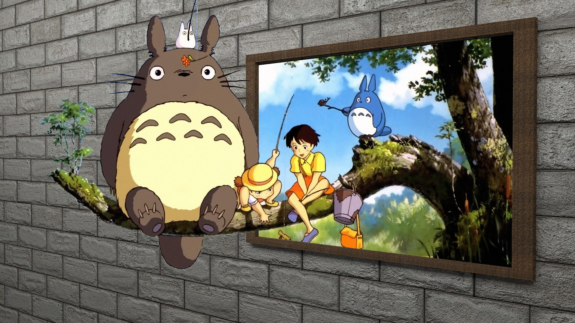 1920x1080 Wallpaper : wall, My Neighbor Totoro, mural, ART, screenshot Frozzenjogurt 35011 HD Wallpapers