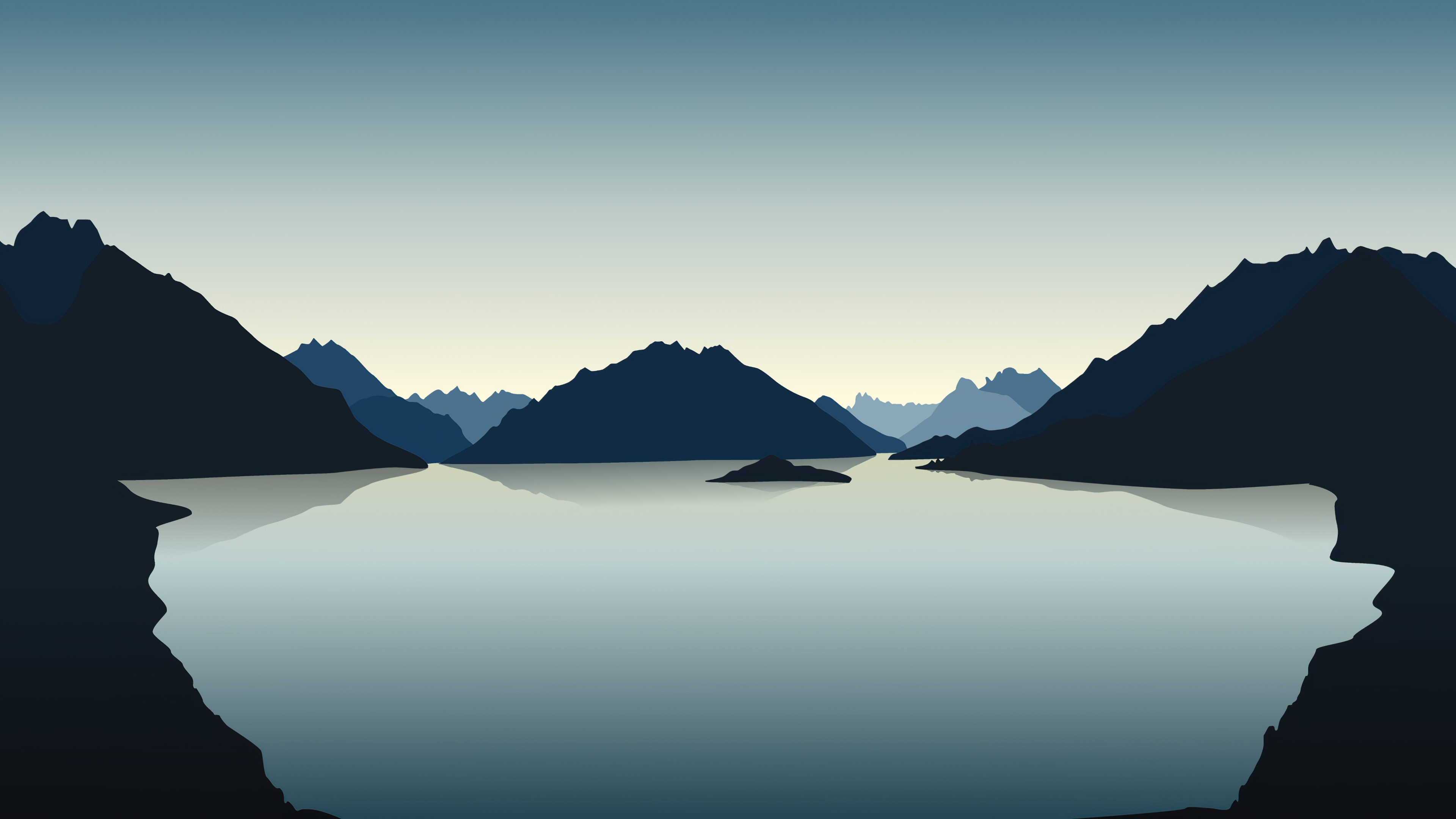 3840x2160 Vector Landscape Reflection Mountains 4k, HD Artist, 4k Wallpapers, Images, Backgrounds, Photos and Pictures